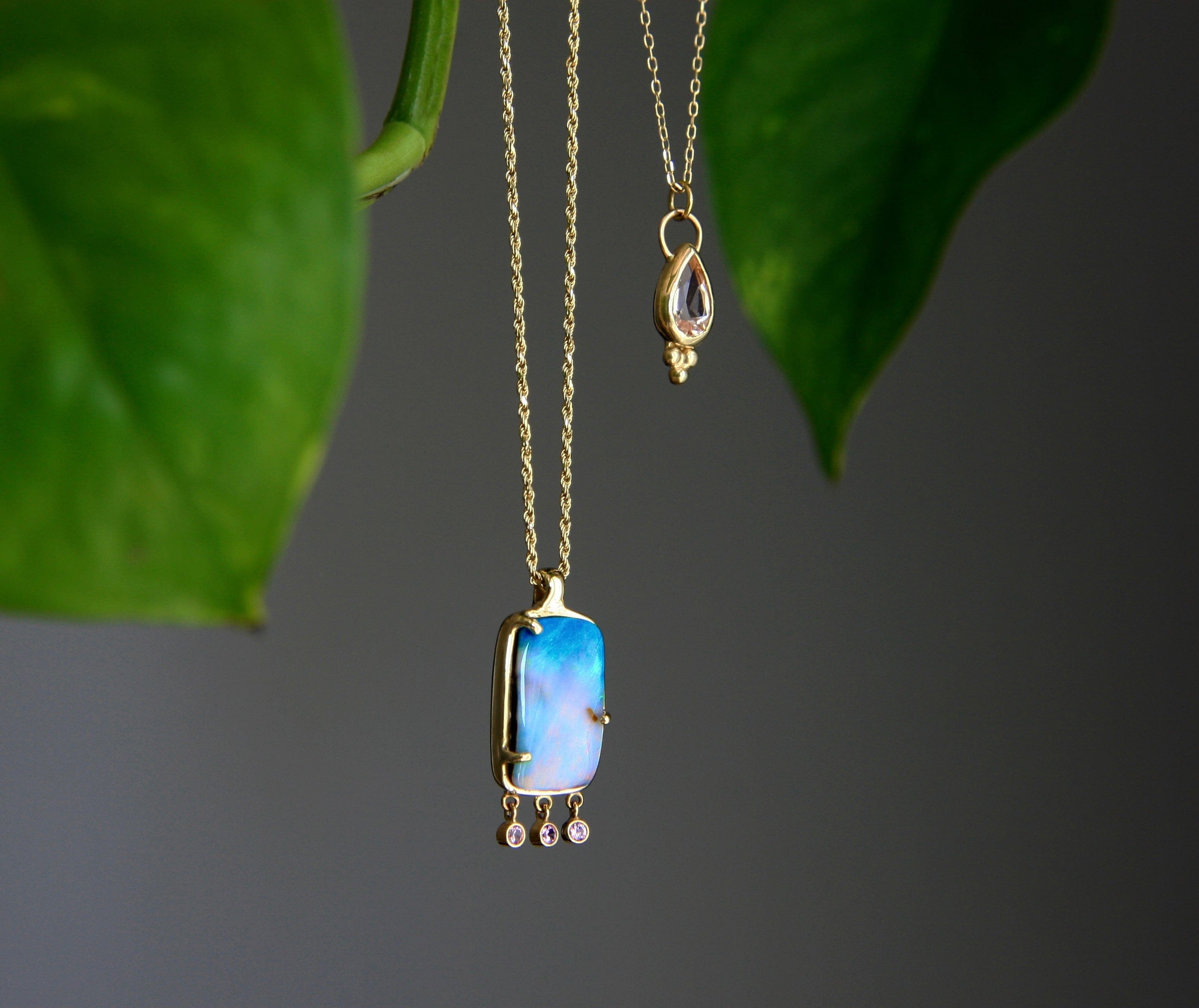 Sublimity boulder opal & pink sapphire