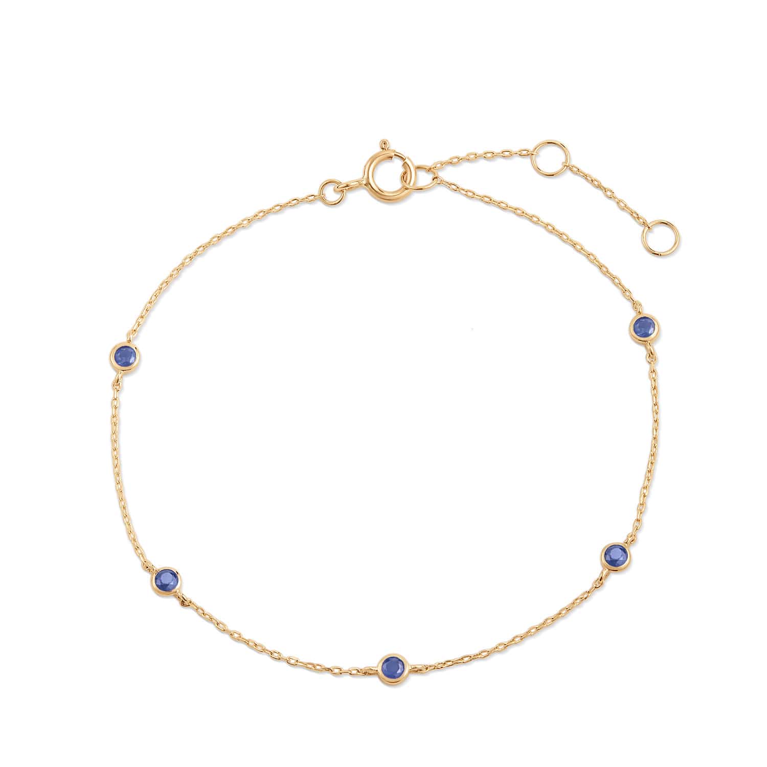 Curated LA Bracelet 14K Yellow Gold Round Sapphire Bracelet