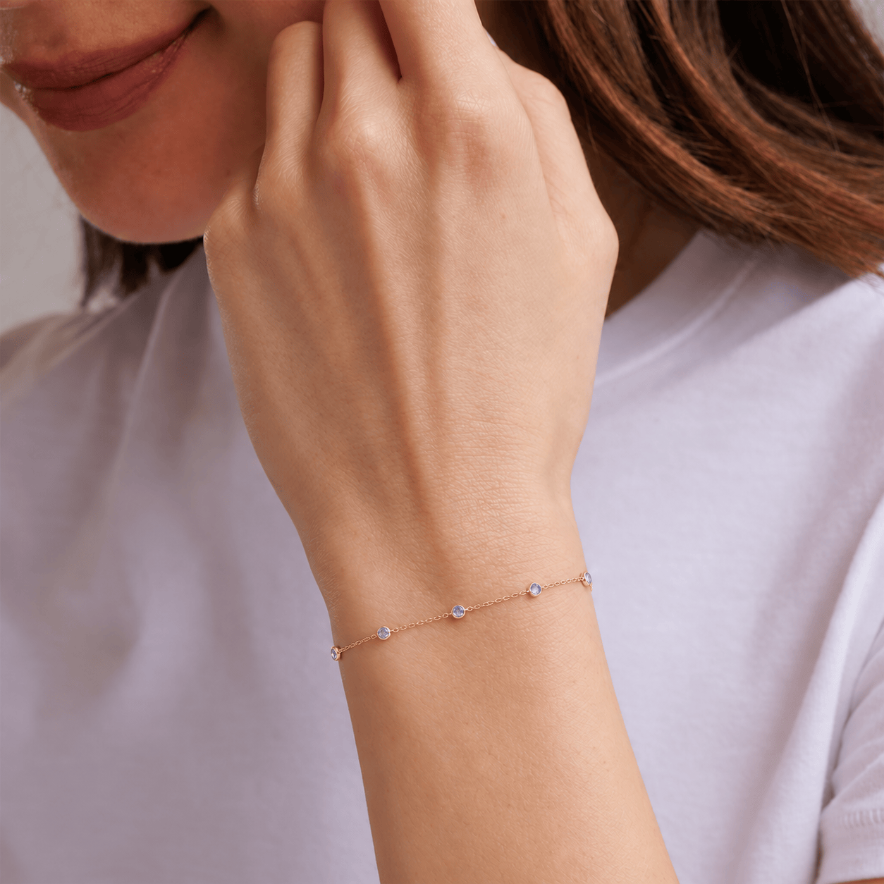 Curated LA Bracelet 14K Yellow Gold Round Tanzanite Bracelet