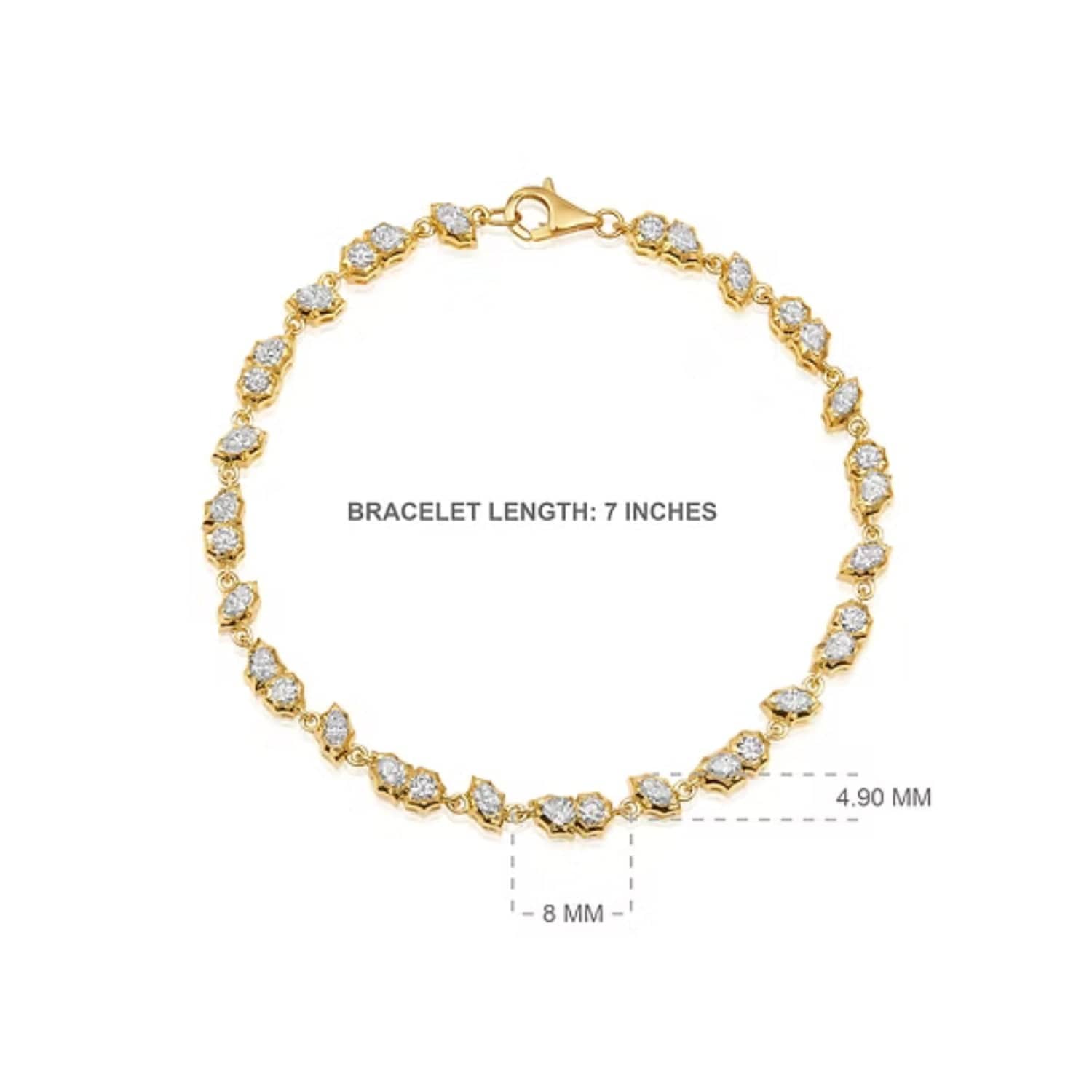 CLA BRACELETS 14K Gold 2.04ct Natural Diamond Marquise Spike Chain Tennis Bracelet