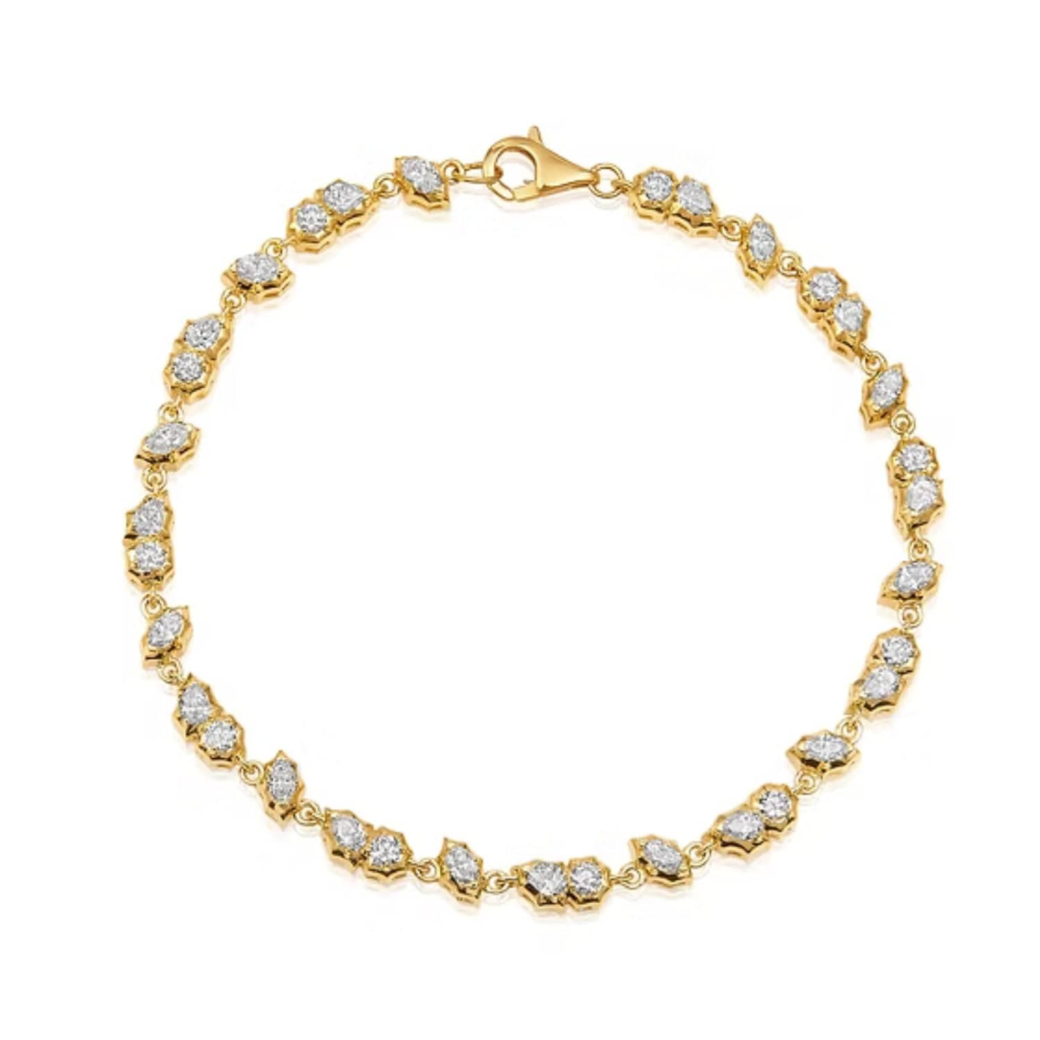 CLA BRACELETS 14K Gold 2.04ct Natural Diamond Marquise Spike Chain Tennis Bracelet