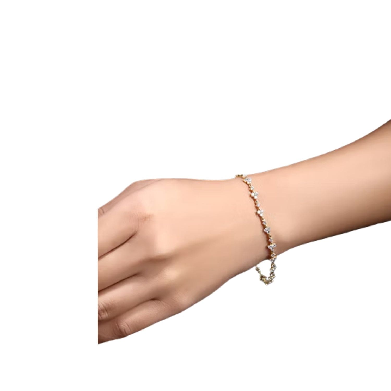 CLA BRACELETS 14K Gold 2.2ct Natural Diamond Trio Link Chain Tennis Bracelet