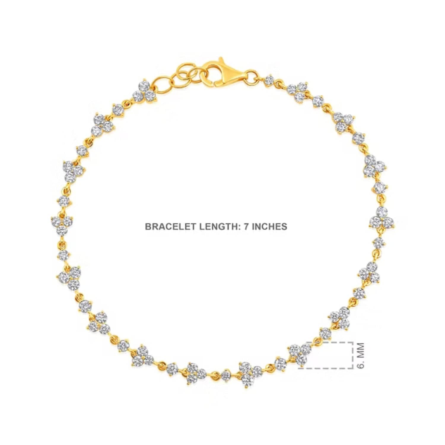 CLA BRACELETS 14K Gold 2.2ct Natural Diamond Trio Link Chain Tennis Bracelet
