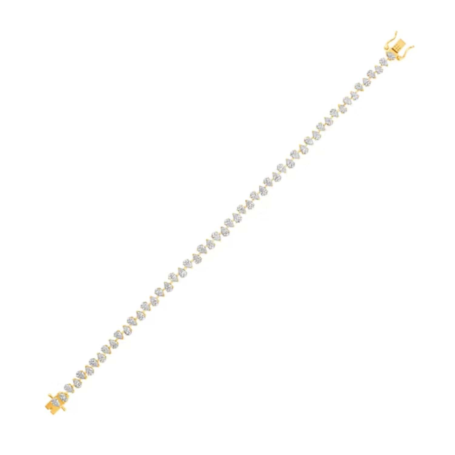 CLA BRACELETS 14K Gold 4.3ct Natural Diamond Marquise Alternate Tennis Bracelet