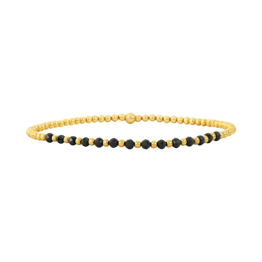 Karen Lazar BRACELETS 2mm Black Spinel Gemstone Pattern Beaded Bracelet