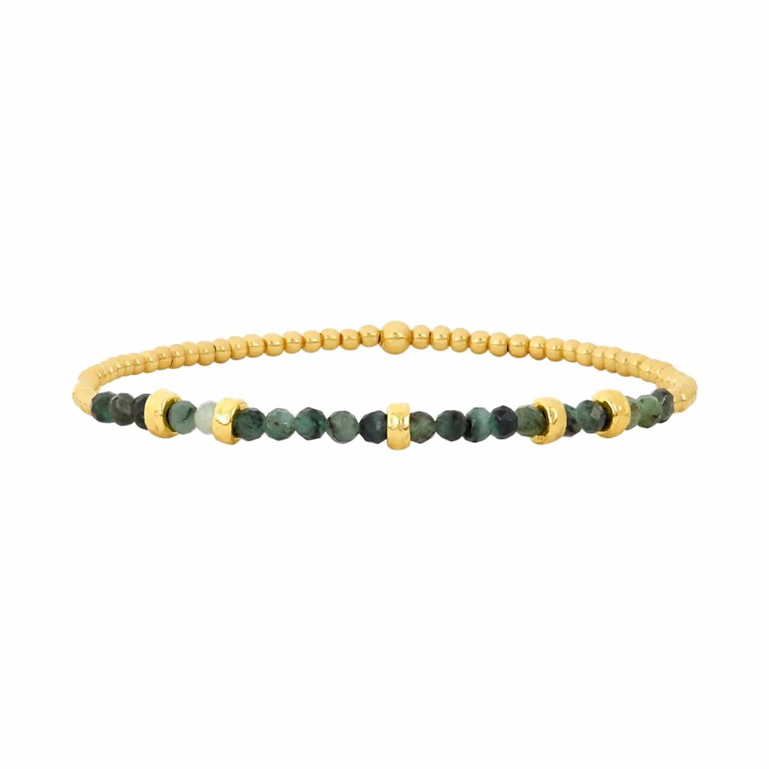 Karen Lazar BRACELETS 2mm Emerald and Rondelle Birthstone Bracelet