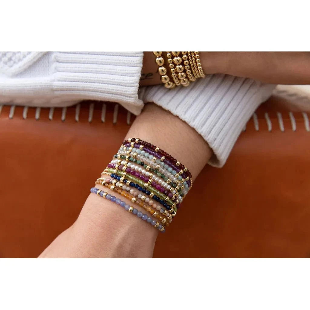 Karen Lazar BRACELETS 2mm Garnet and Rondelle Birthstone Bracelet