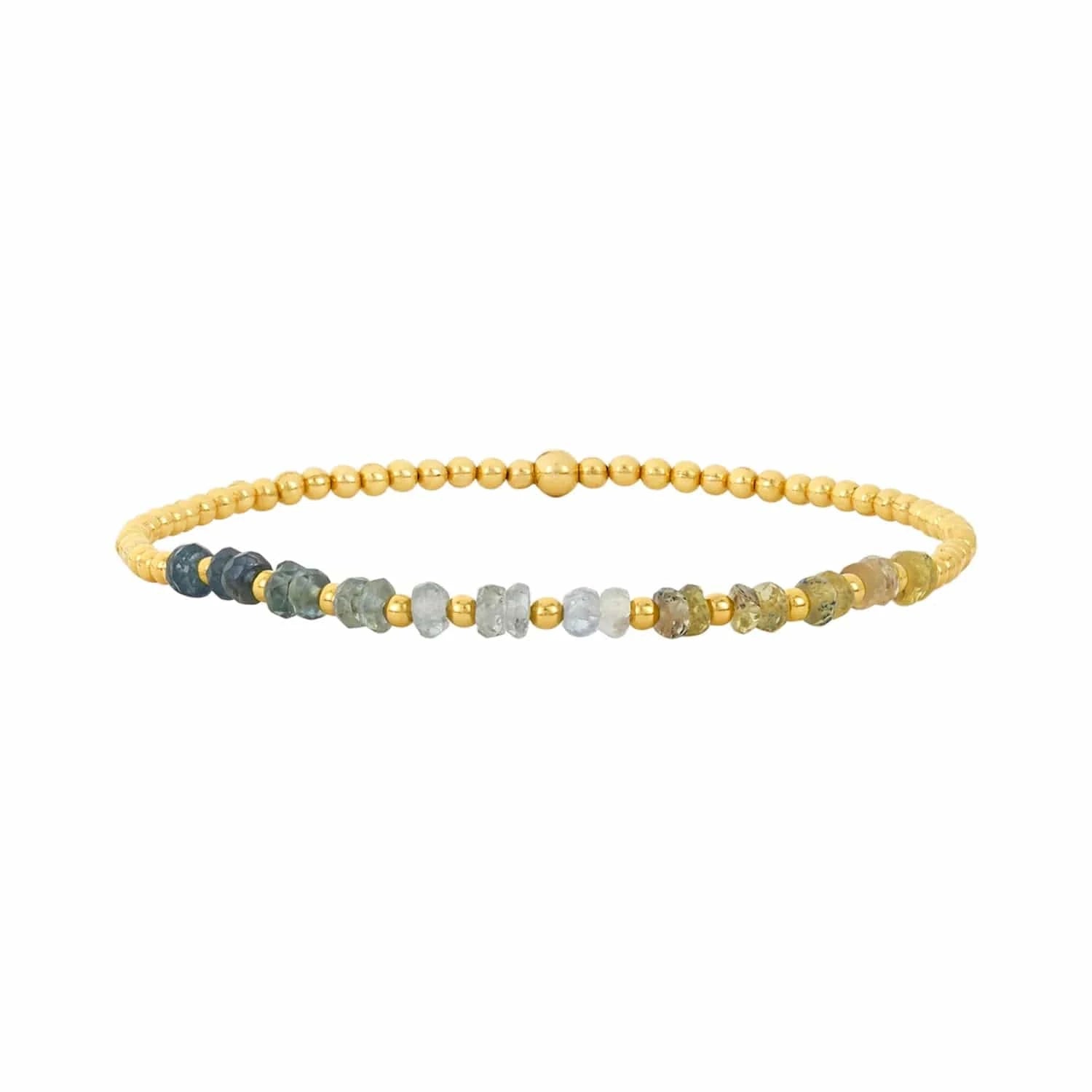 Karen Lazar BRACELETS 2mm Laguna Sapphire Gemstone Ombre Pattern Beaded Bracelet