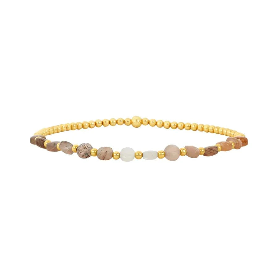 Karen Lazar BRACELETS 2mm Ombre Moonstone Gemstone Pattern Beaded Bracelet