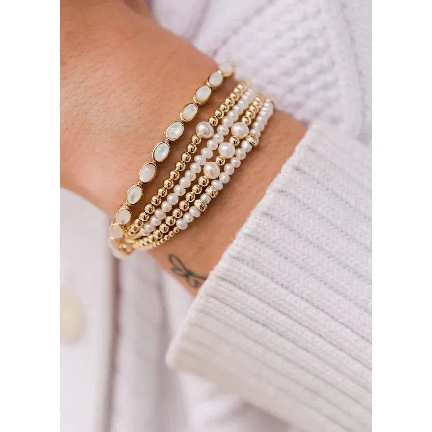Karen Lazar BRACELETS 2mm Pearl and Rondelle Birthstone Bracelet