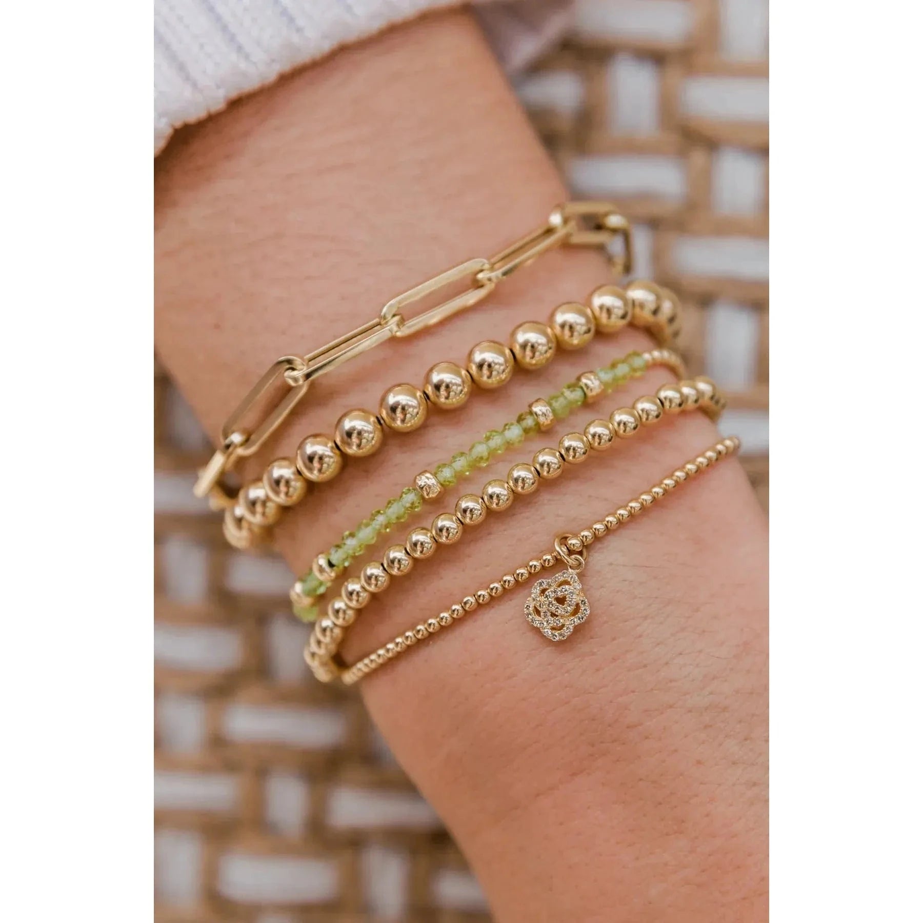 Karen Lazar BRACELETS 2mm Peridot and Rondelle Birthstone Bracelet