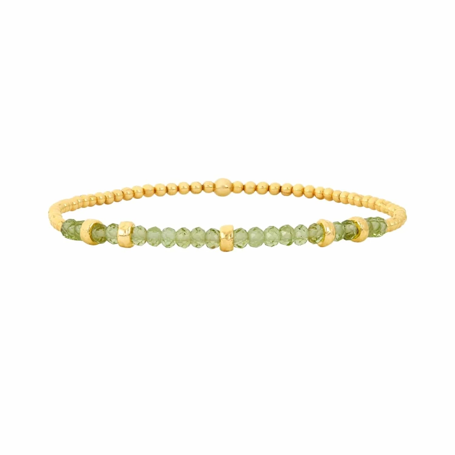 Karen Lazar BRACELETS 2mm Peridot and Rondelle Birthstone Bracelet