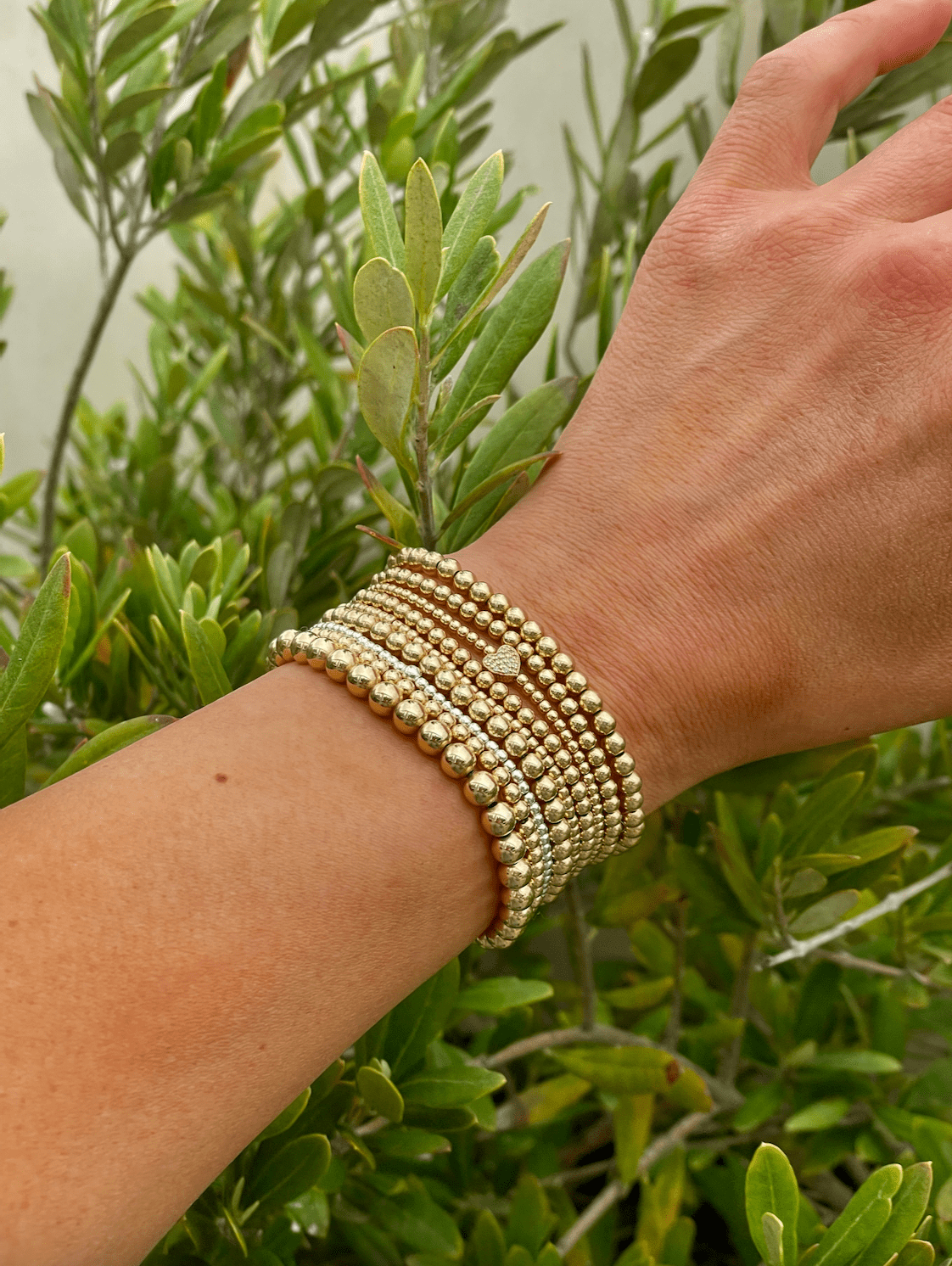 Karen Lazar Design BRACELETS 2MM Signature Bracelet with 14K Pave Diamond Heart Bead