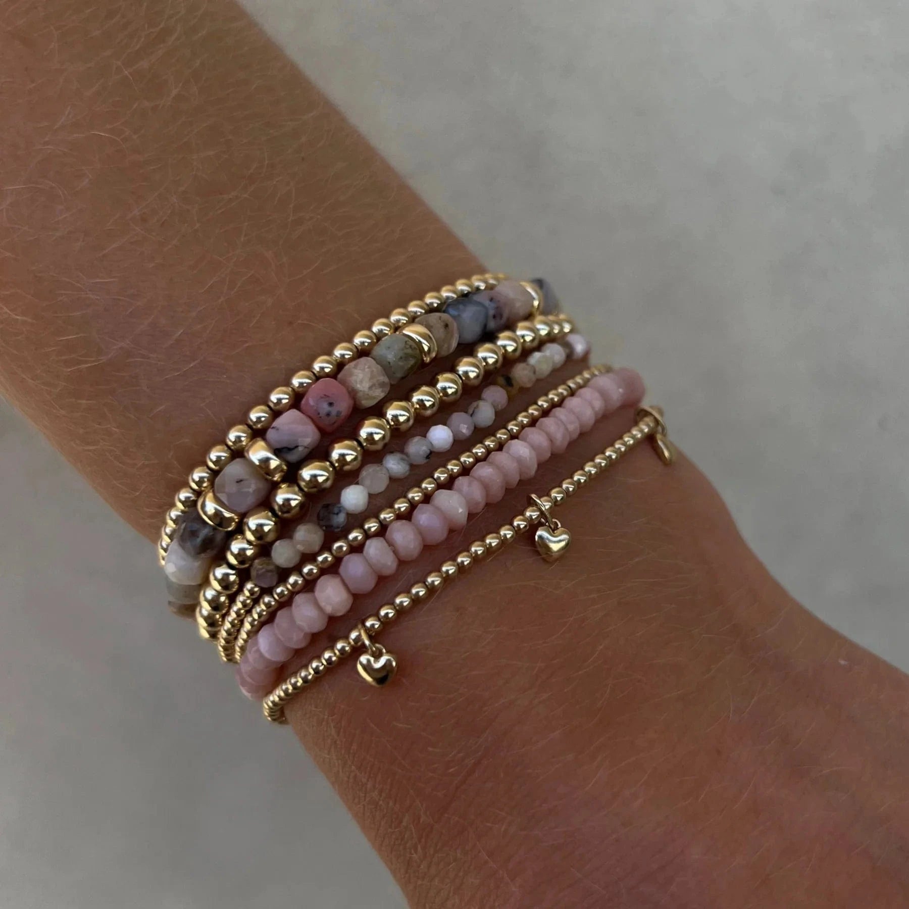 Karen Lazar BRACELETS 2MM SIGNATURE BRACELET WITH 3 14K HEART CHARMS