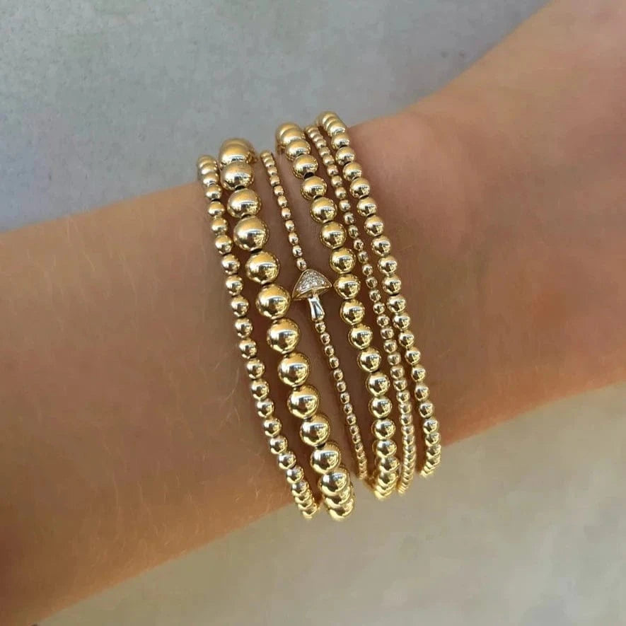 Karen Lazar BRACELETS 2MM SIGNATURE BRACELET WITH PAVE DIAMOND MUSHROOM BEAD