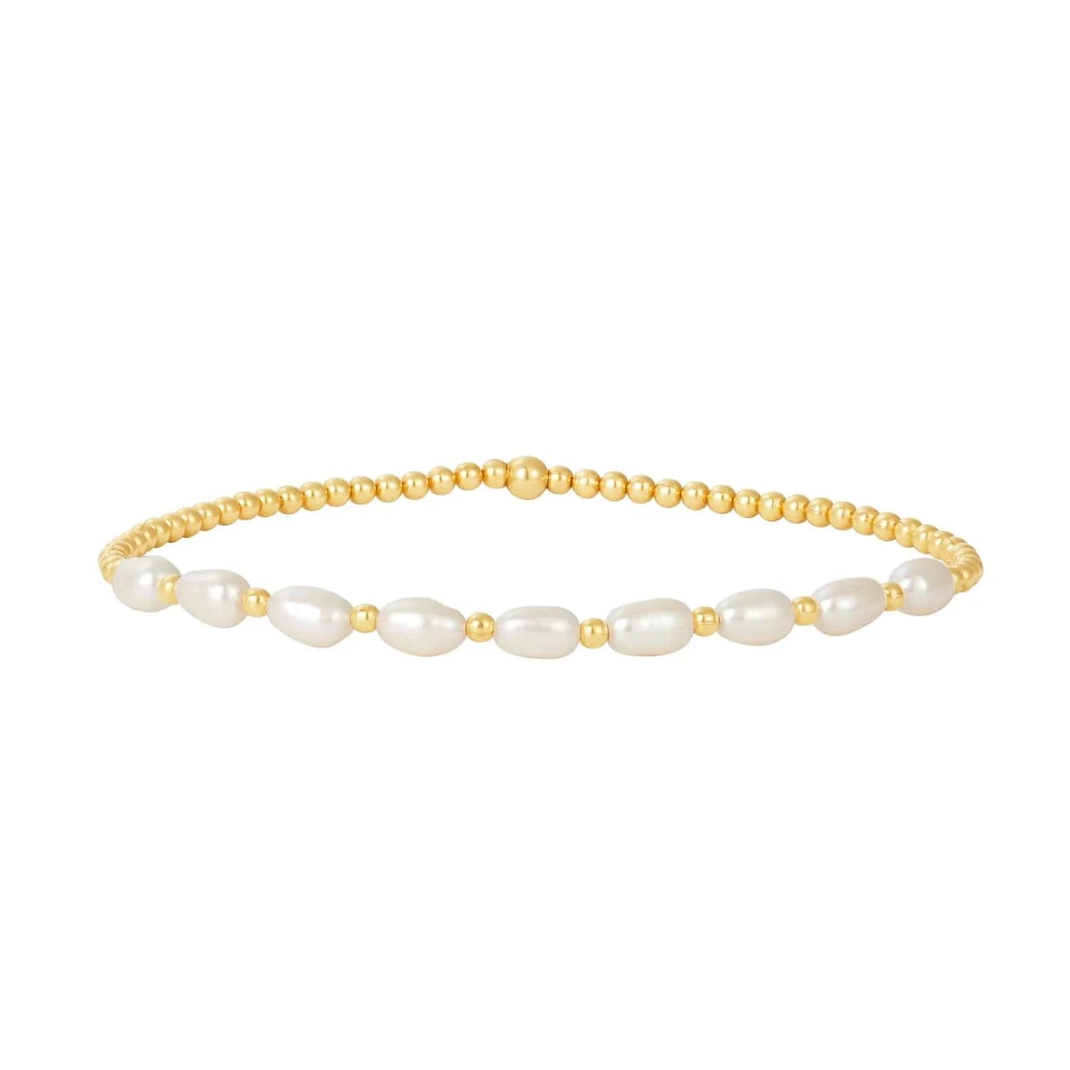 Karen Lazar BRACELETS 2MM SIGNATURE BRACELET WITH RICE PEARL GOLD PATTERN