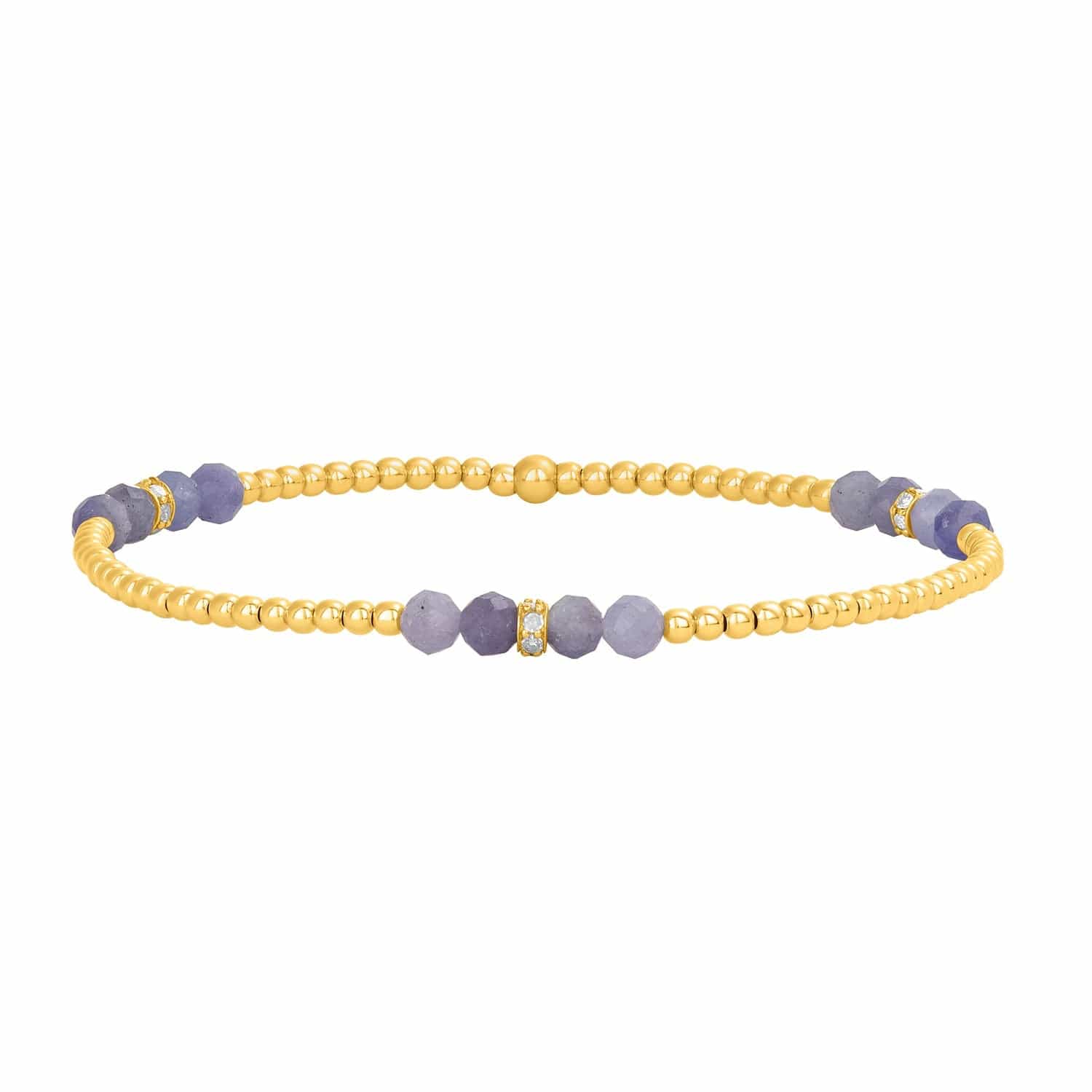 Karen Lazar Design BRACELETS 2MM Signature Bracelet with Tanzanite and 14K Diamond Rondelles