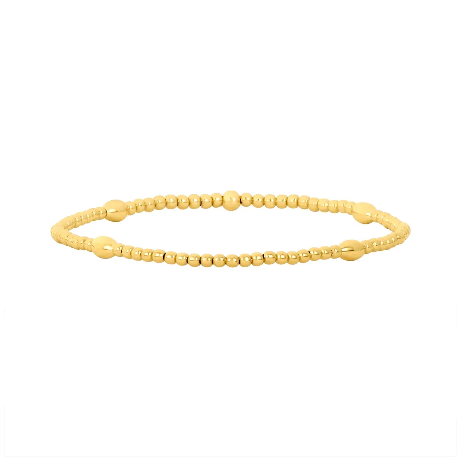 Karen Lazar BRACELETS 2mm Yellow Gold And Orzo Bead Bracelet