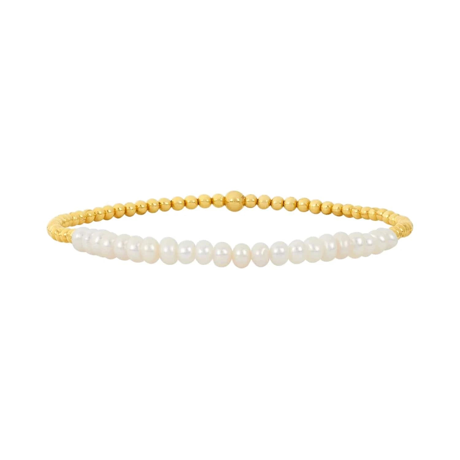 Karen Lazar BRACELETS 2mm Yellow Gold Filled Bracelet with White Pearls Across