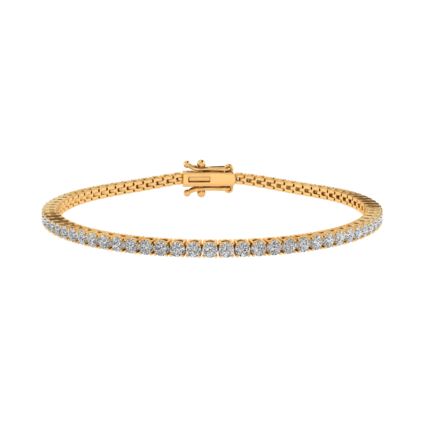 Curated Los Angeles BRACELETS 3 Carat Lab Diamond Tennis Bracelet Yellow Gold