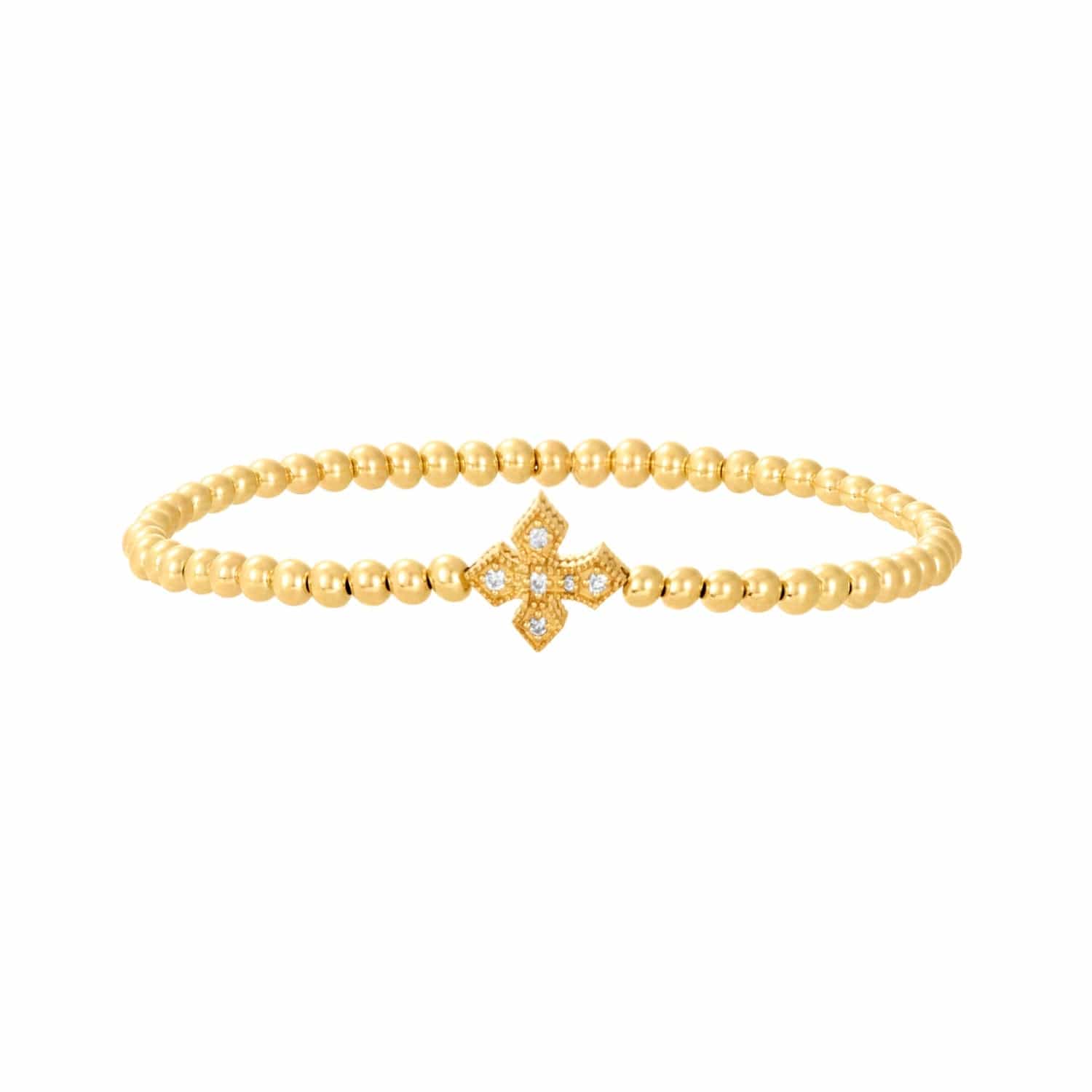 Karen Lazar Design BRACELETS 3MM Signature Bracelet with 14K Diamond Cross Bead