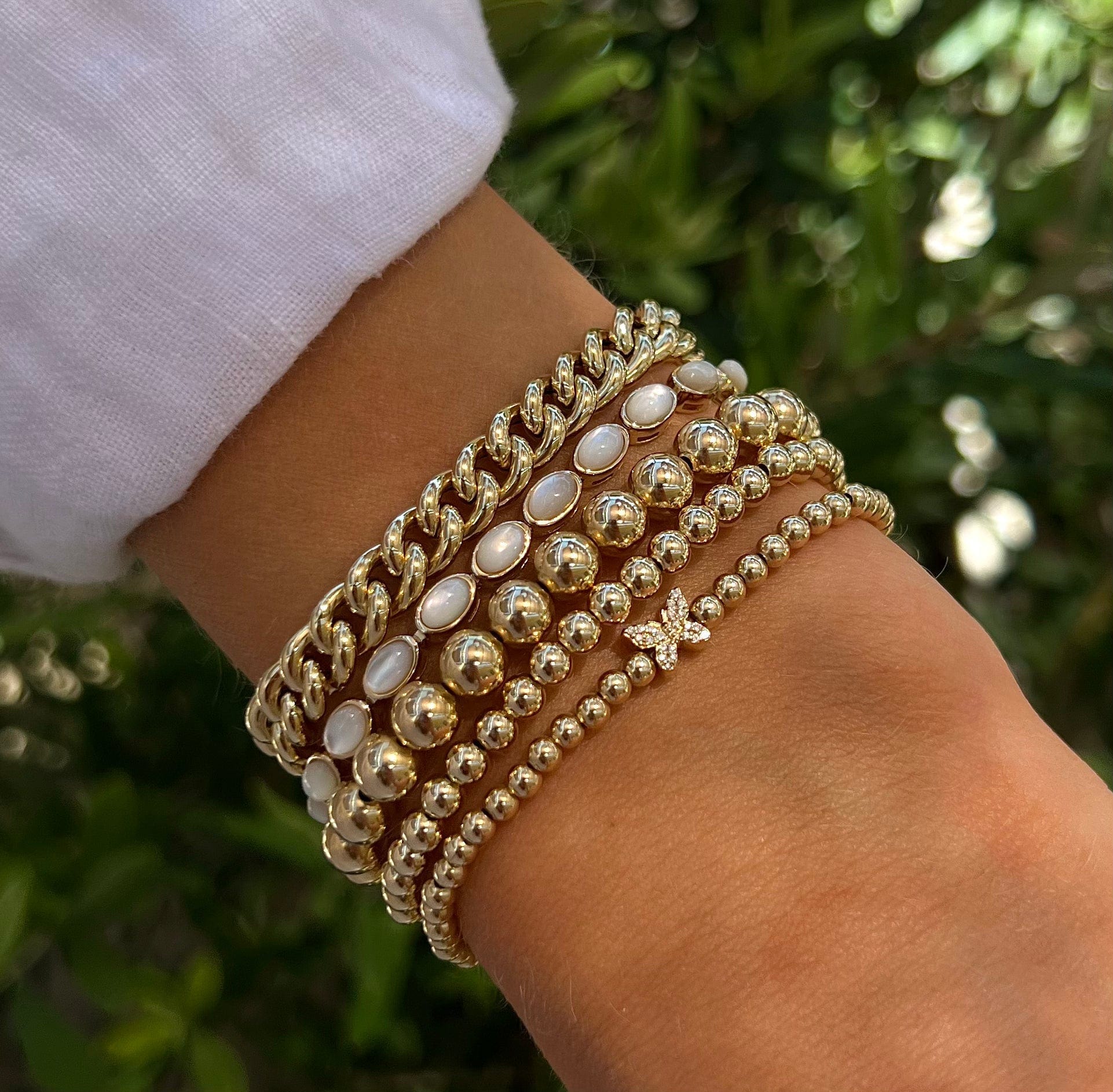 Karen Lazar Design BRACELETS 3mm Signature Bracelet with a Diamond Butterfly Bead