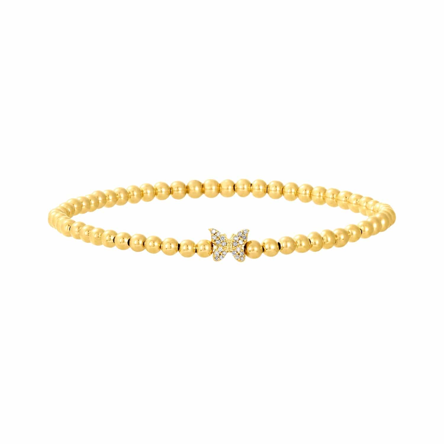 Karen Lazar Design BRACELETS 3mm Signature Bracelet with a Diamond Butterfly Bead
