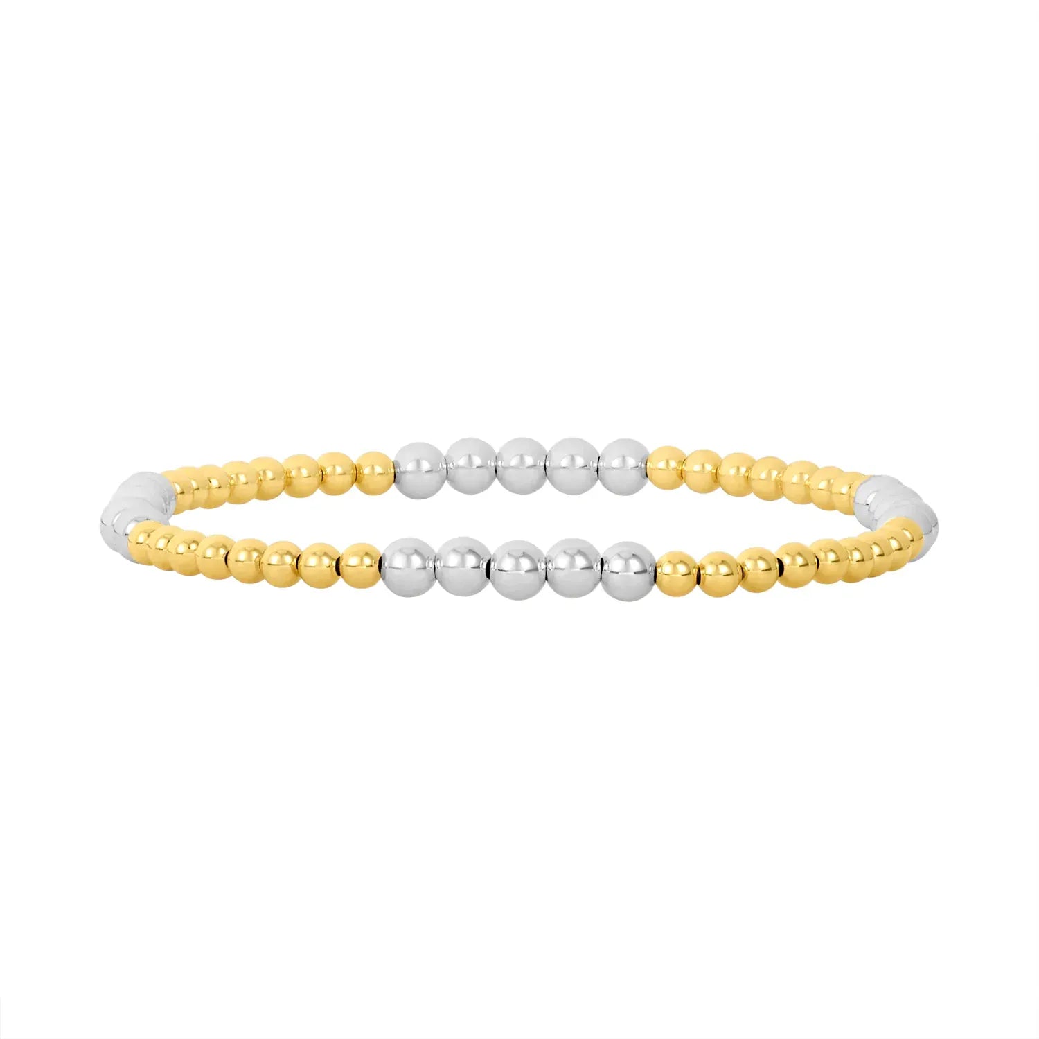 Karen Lazar BRACELETS 3mm Two Tone Silver and Gold Bead Bracelet