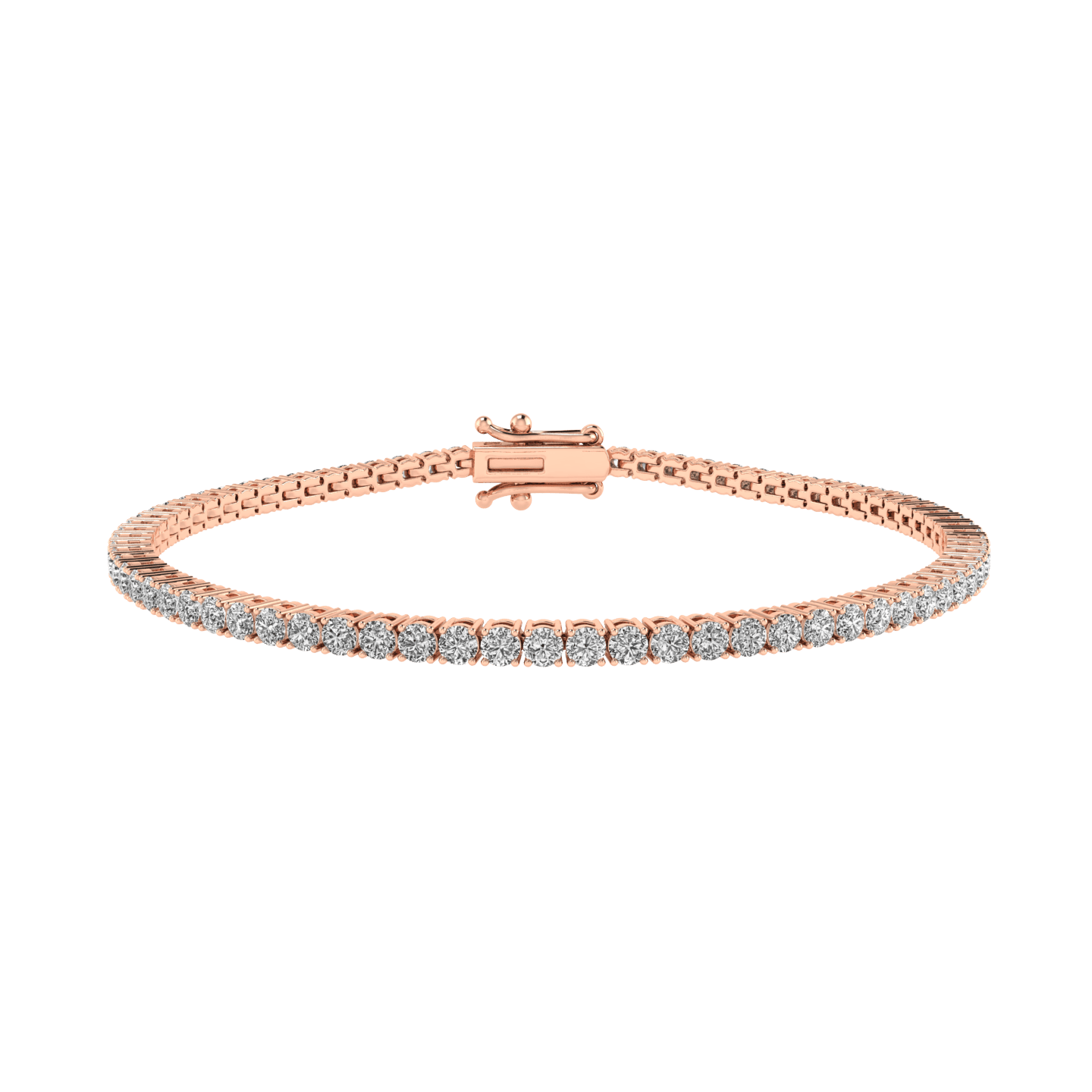 Curated Los Angeles BRACELETS 4 Carat Lab Diamond Tennis Bracelet Rose Gold
