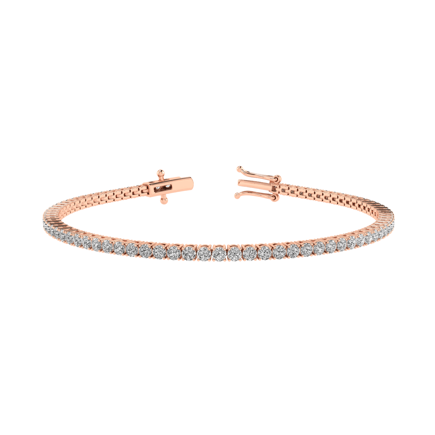Curated Los Angeles BRACELETS 4 Carat Lab Diamond Tennis Bracelet Rose Gold
