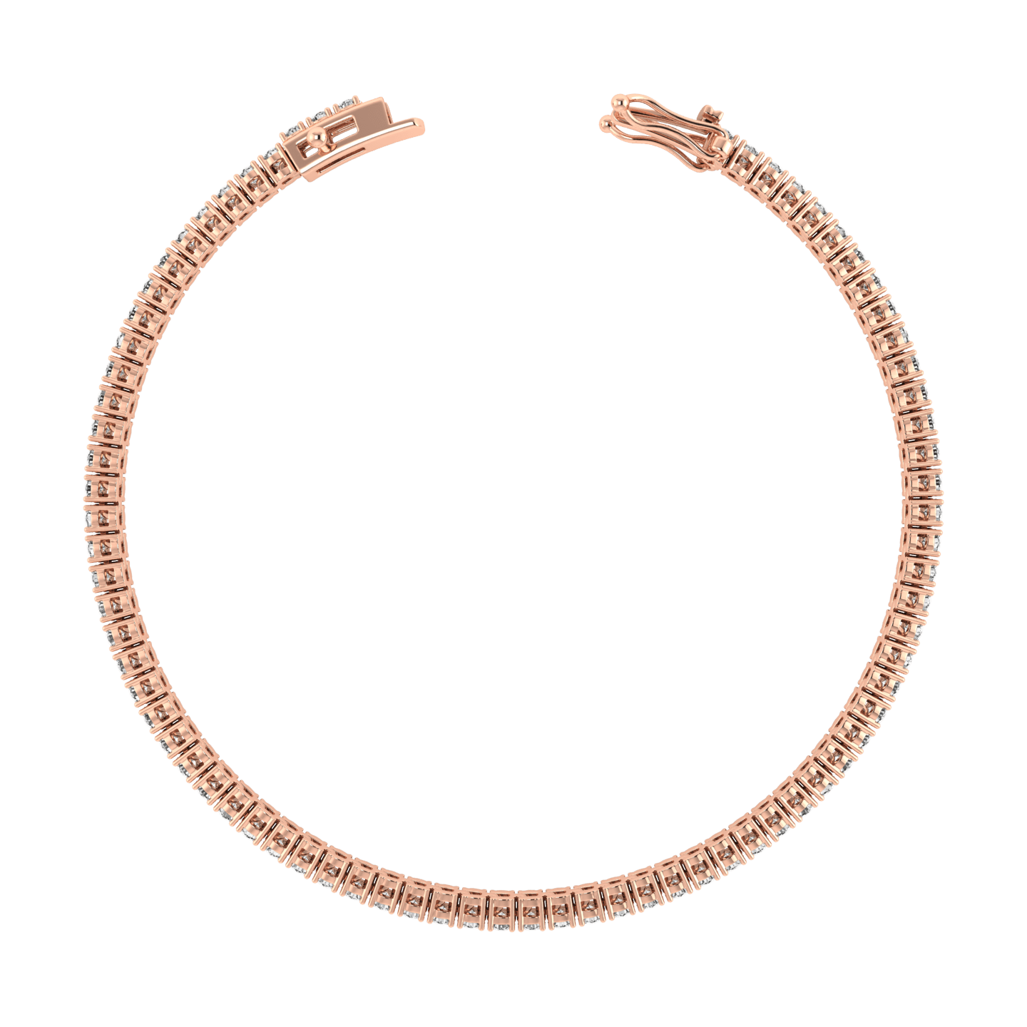 Curated Los Angeles BRACELETS 4 Carat Lab Diamond Tennis Bracelet Rose Gold