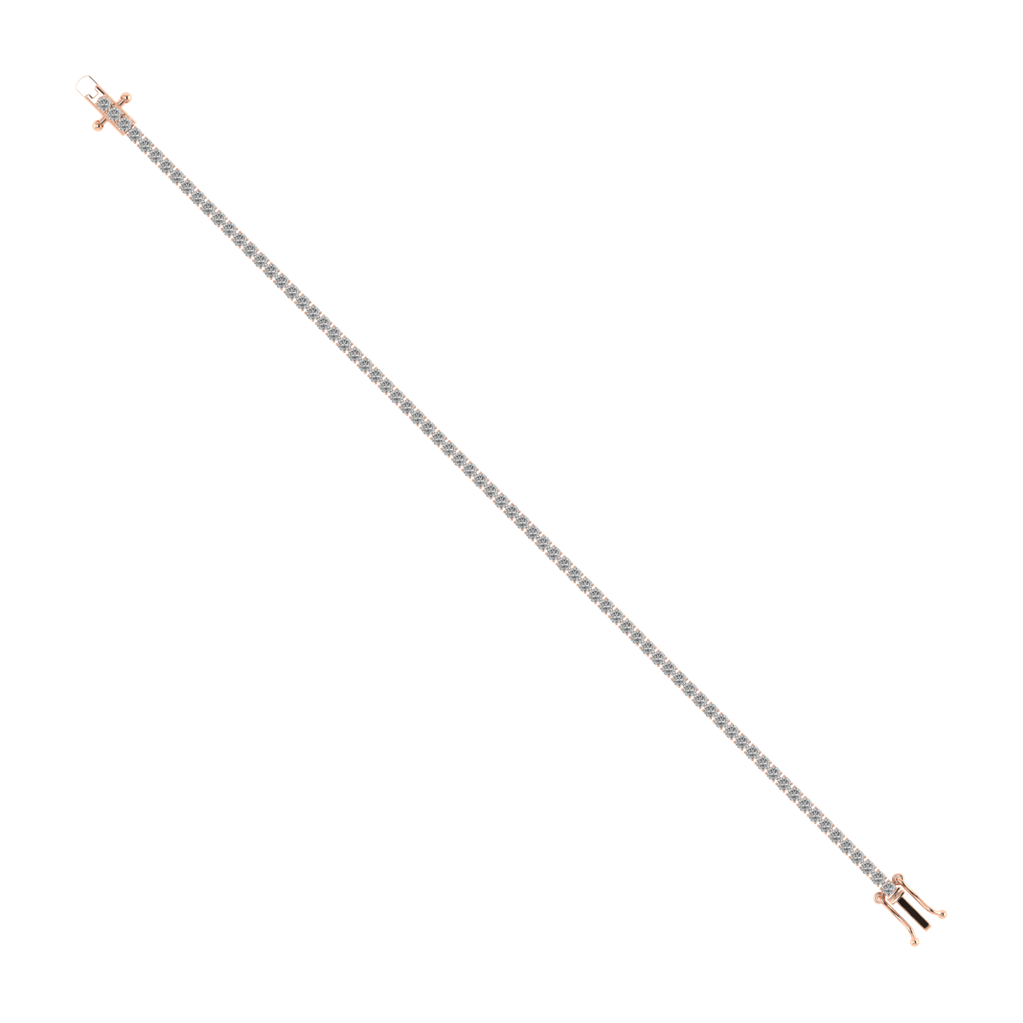 Curated Los Angeles BRACELETS 4 Carat Lab Diamond Tennis Bracelet Rose Gold