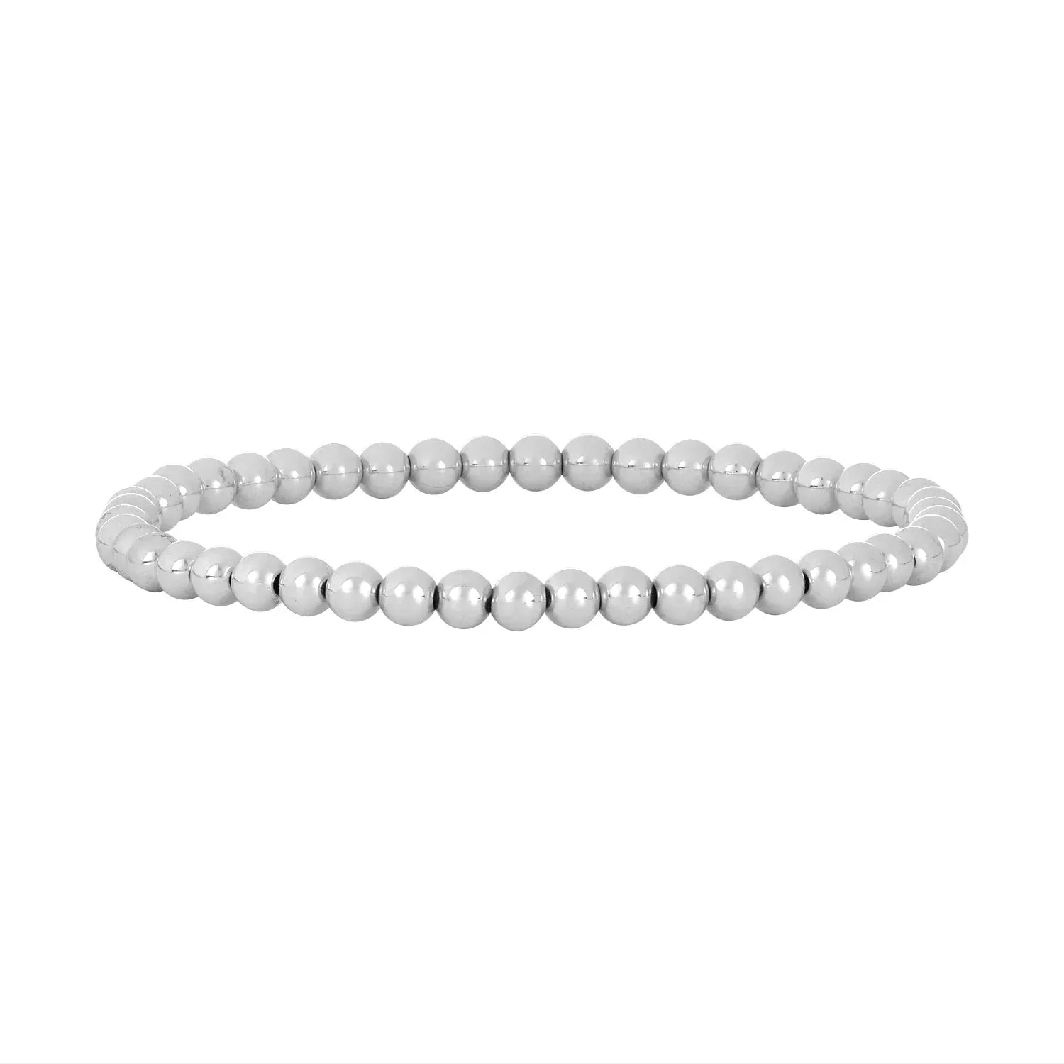 Karen Lazar BRACELETS 4mm Round Silver Bead Bracelet