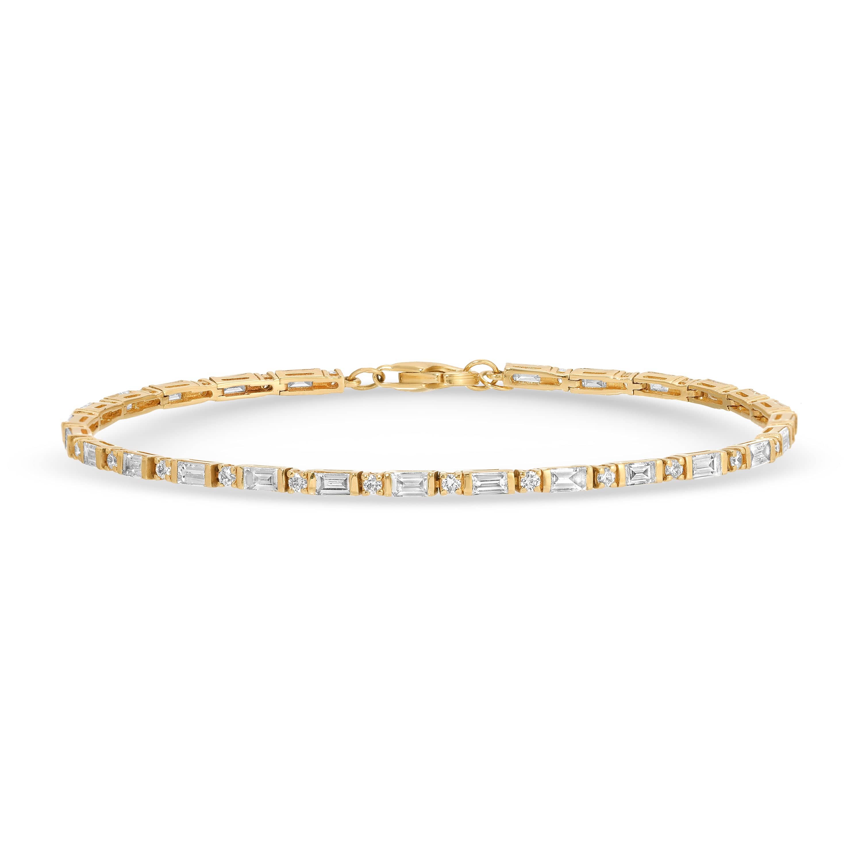 Curated Los Angeles BRACELETS Baguette and Round Diamond Tennis Bracelet