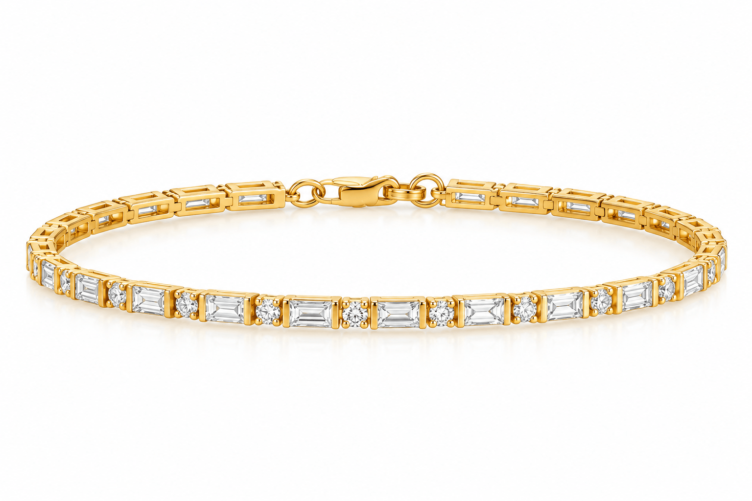 Curated Los Angeles BRACELETS Baguette and Round Diamond Tennis Bracelet