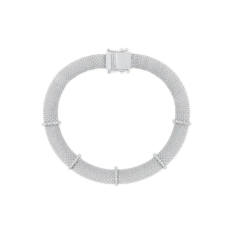 EF COLLECTION BRACELETS Diamond Bar Mesh Bracelet