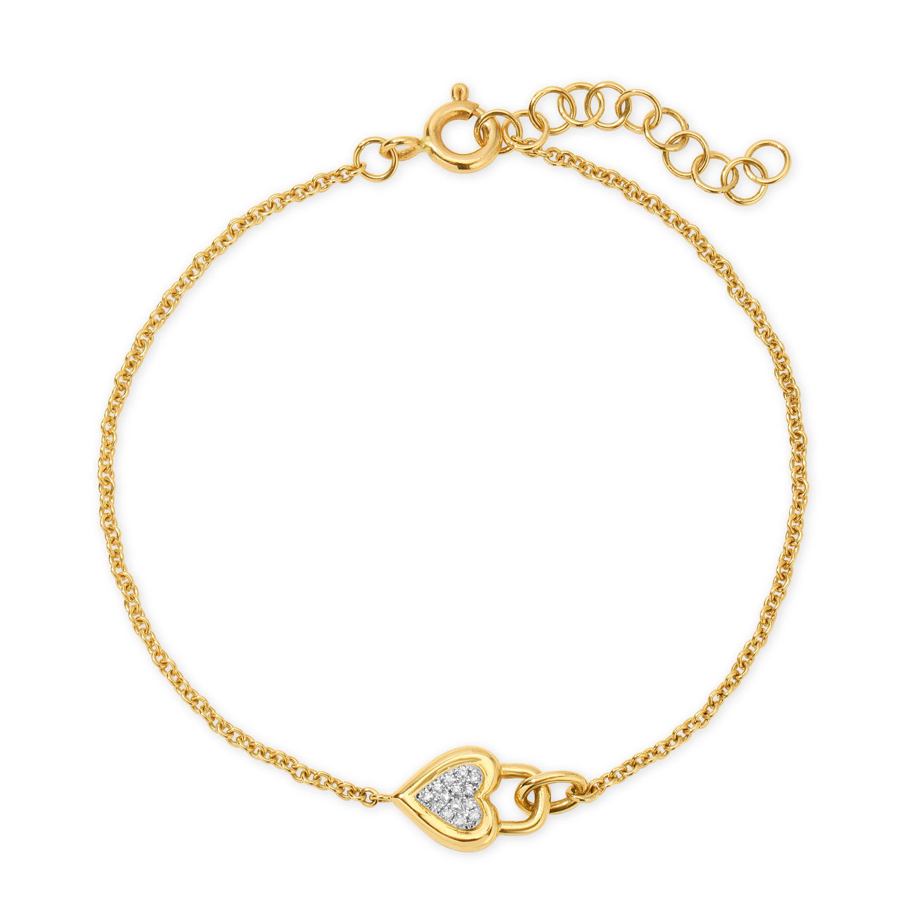 Curated Los Angeles BRACELETS Diamond Heart Lock Bracelet