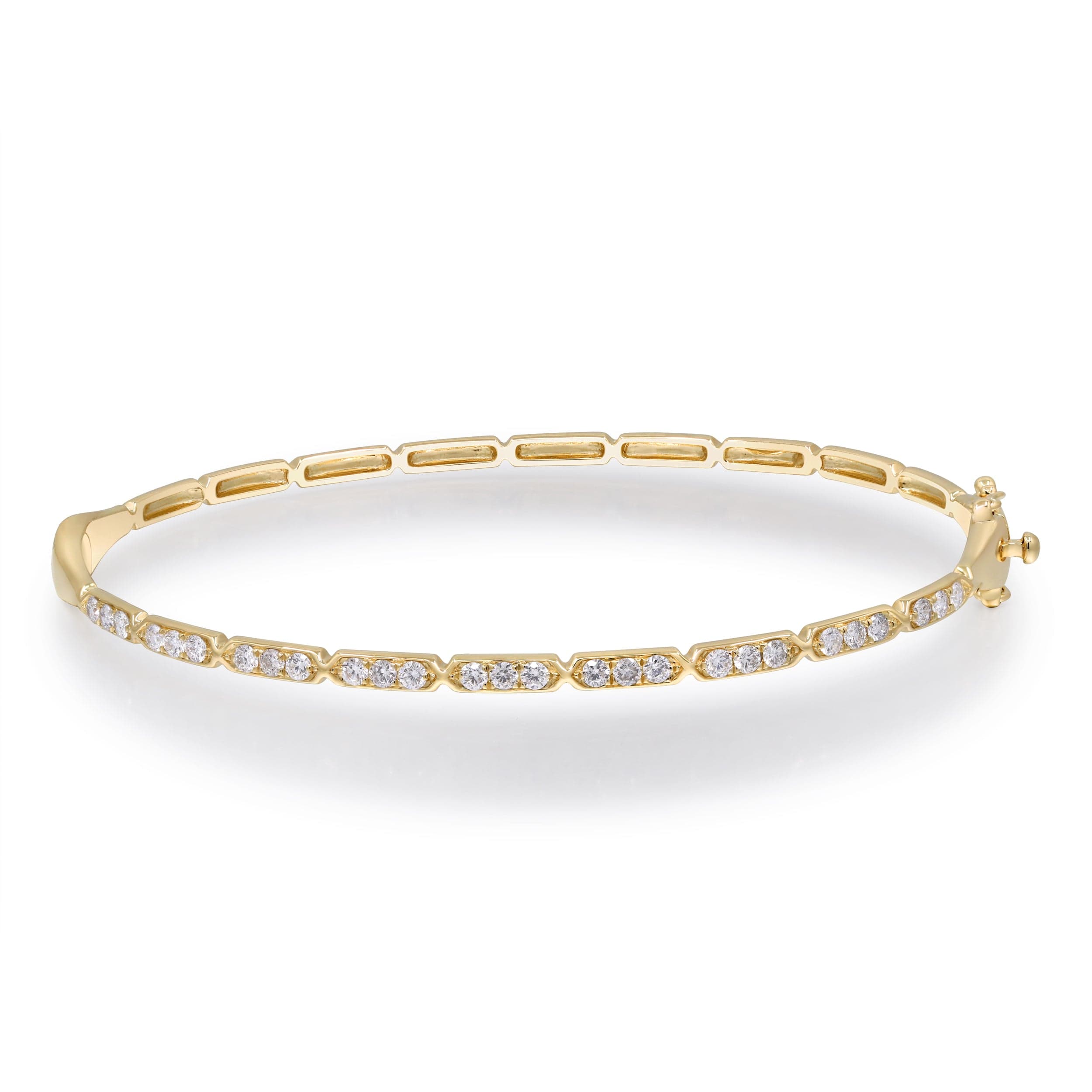 CLA BRACELETS Diamond Station Bangle in 14K Yellow Gold