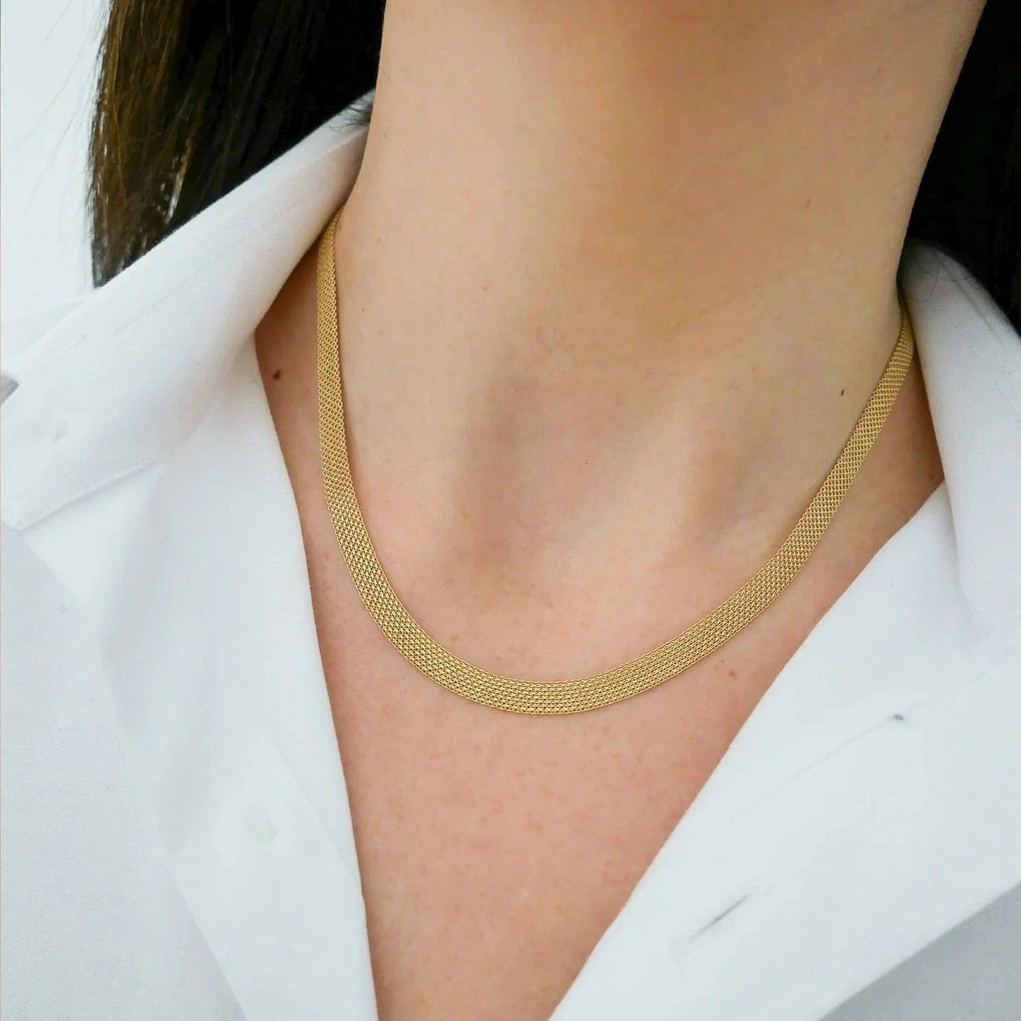 EF COLLECTION BRACELETS Gold Mesh Necklace