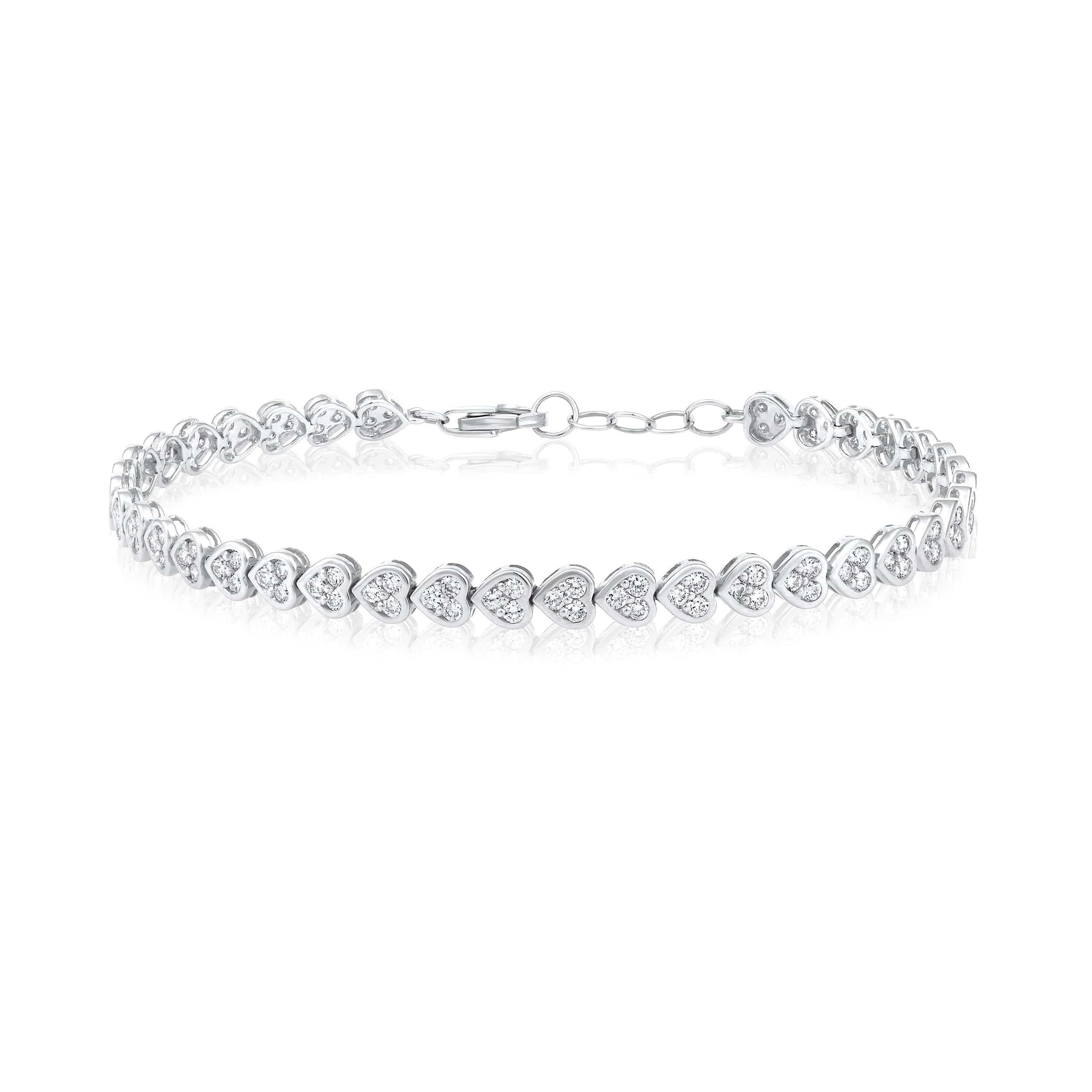 CLA BRACELETS Heart Diamond Yellow Gold Tennis Bracelet