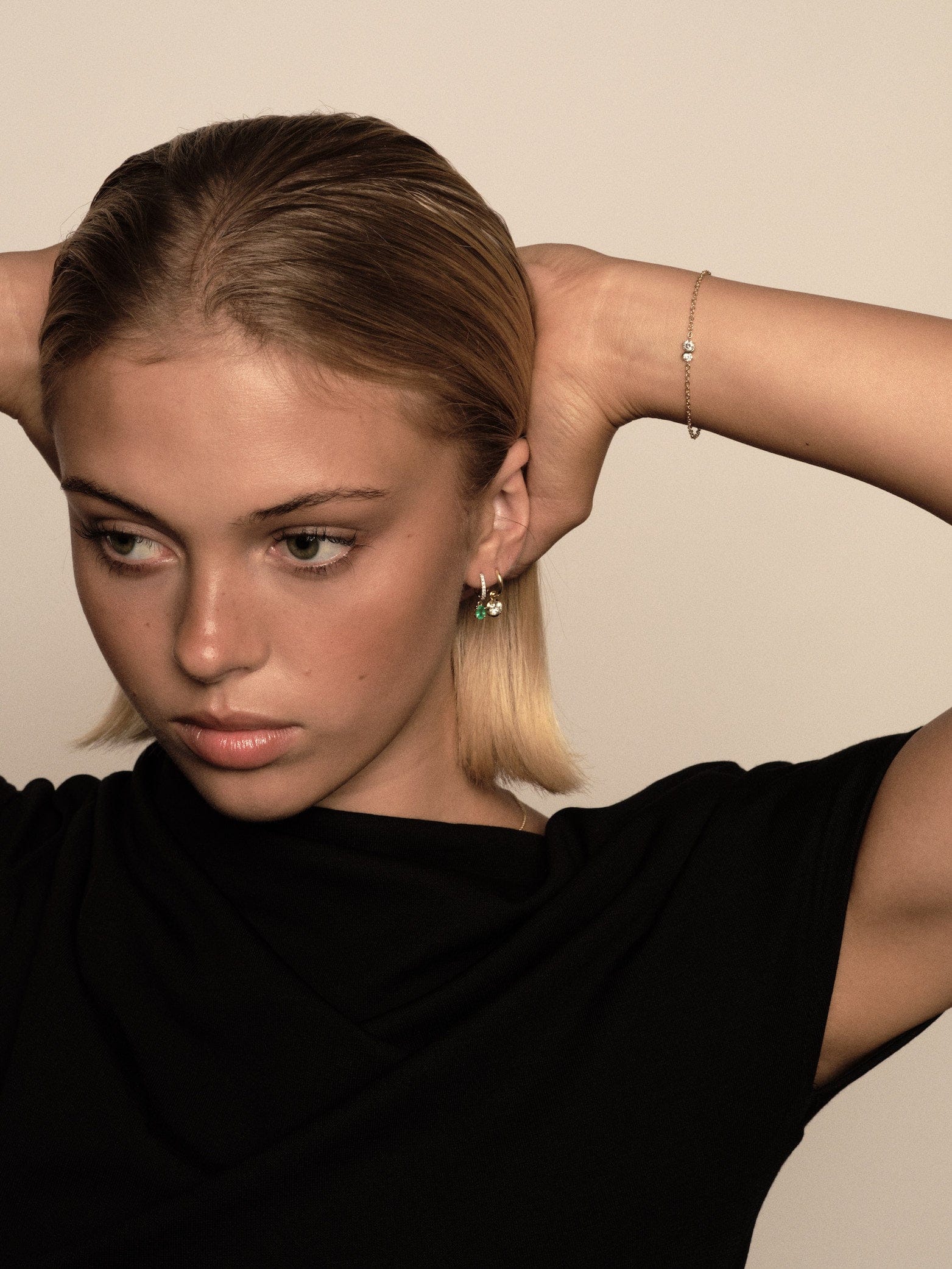 FADE TO BLACK STUDIO BRACELETS Infinite Emerald Bracelet