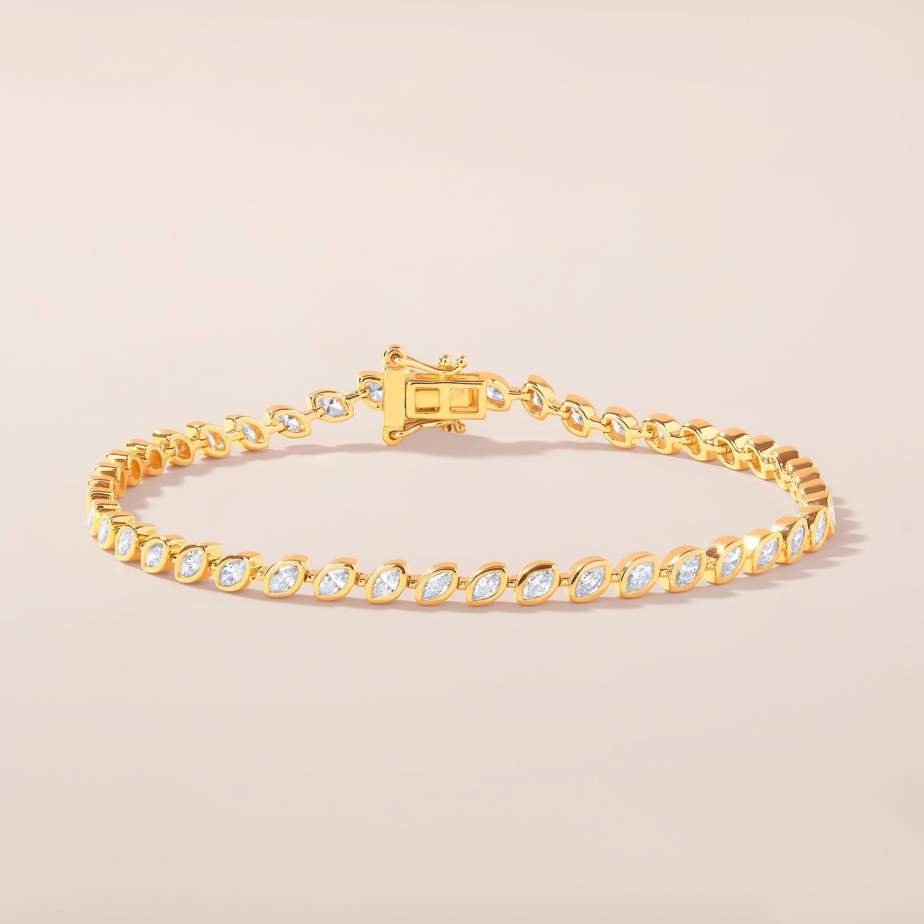 CLA BRACELETS Marquise Bezel Set Diamond Tennis Bracelet