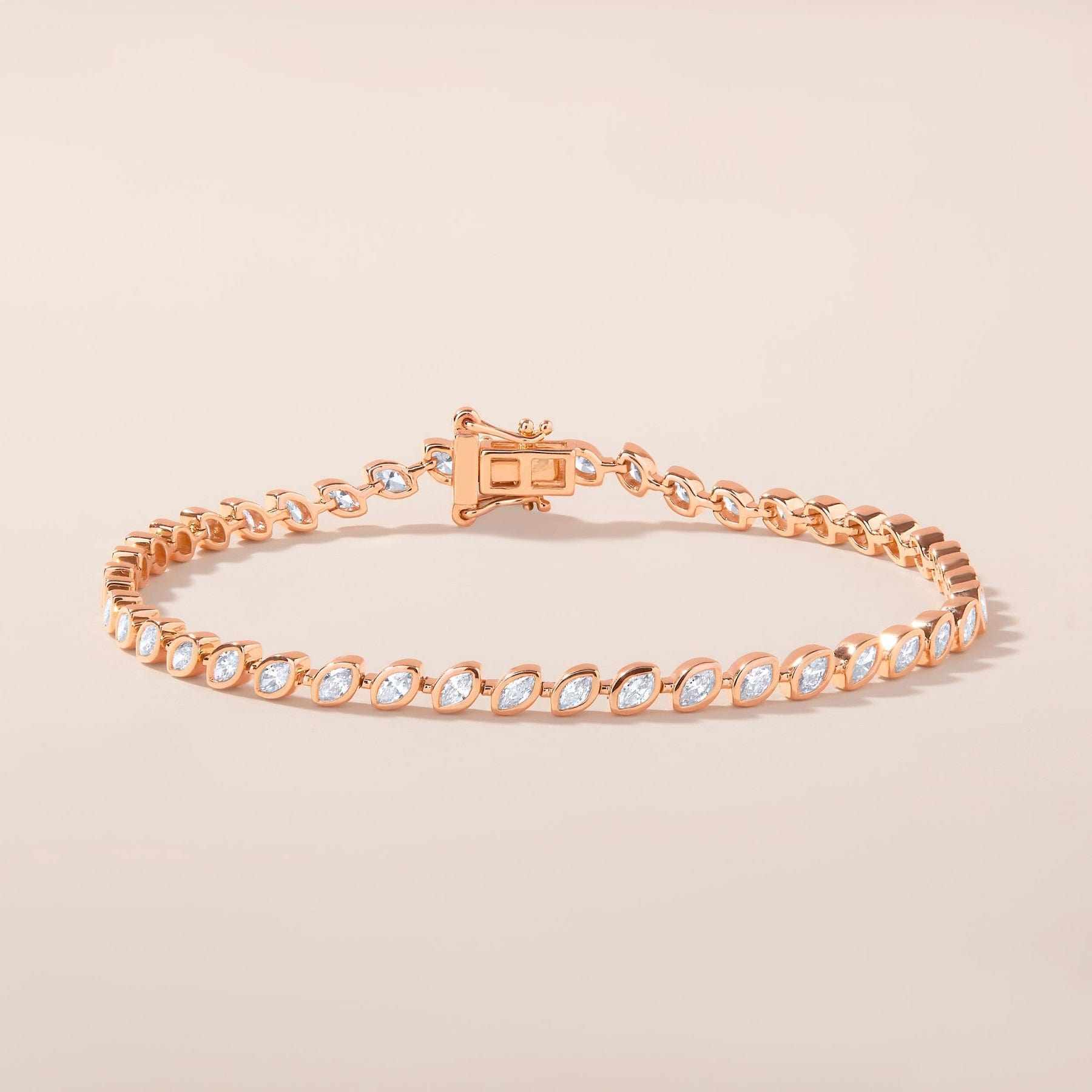 CLA BRACELETS Marquise Bezel Set Diamond Tennis Bracelet