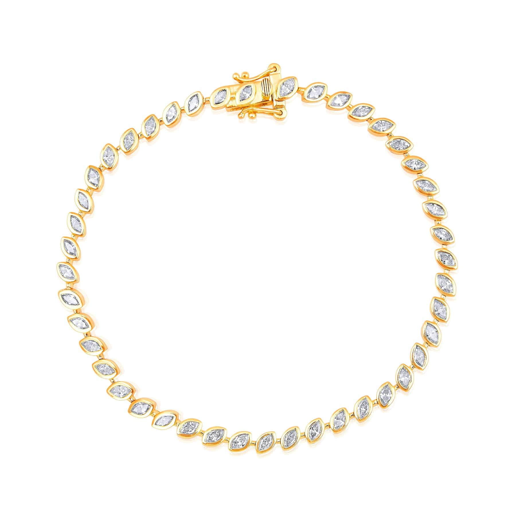 CLA BRACELETS Marquise Bezel Set Diamond Tennis Bracelet