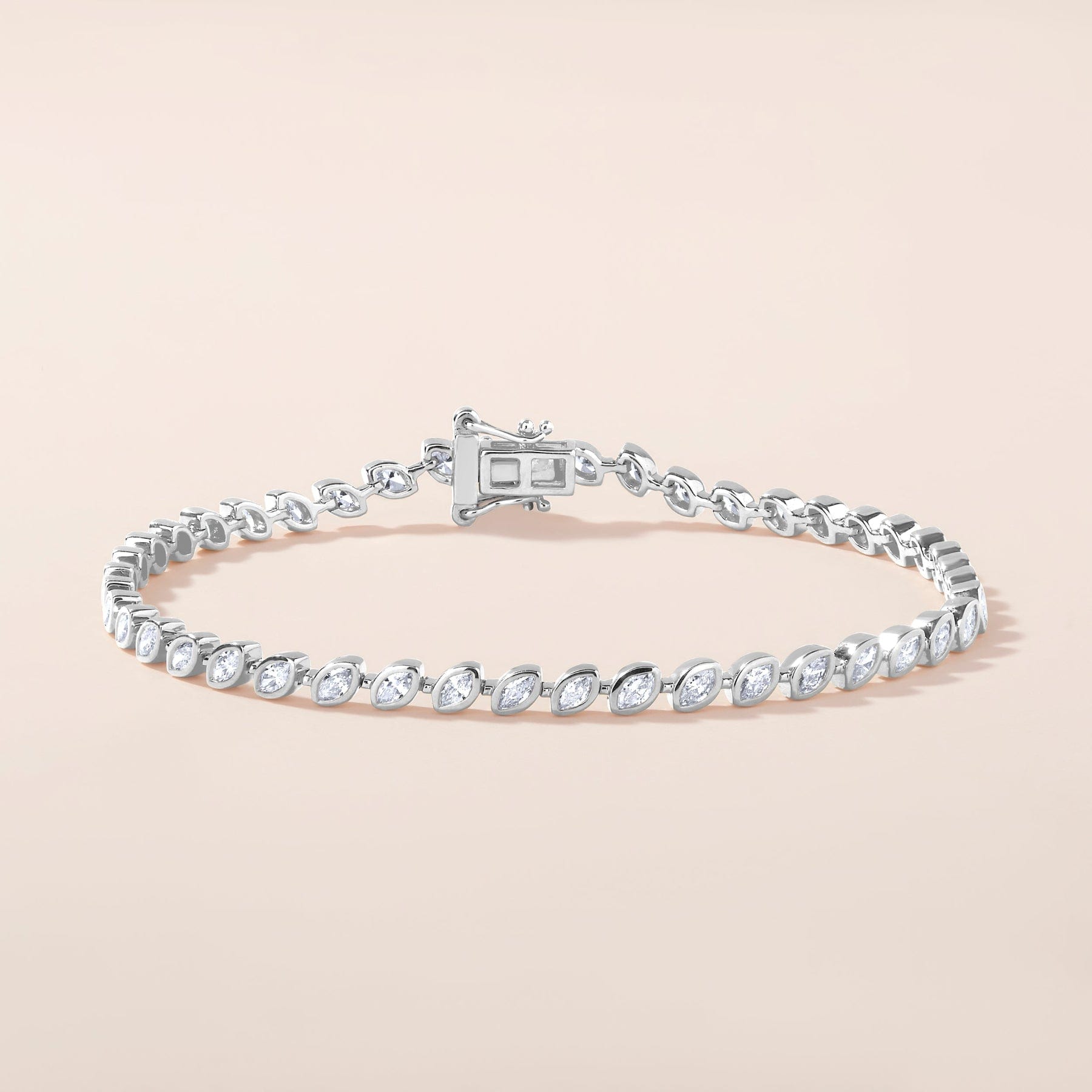 CLA BRACELETS Marquise Bezel Set Diamond Tennis Bracelet