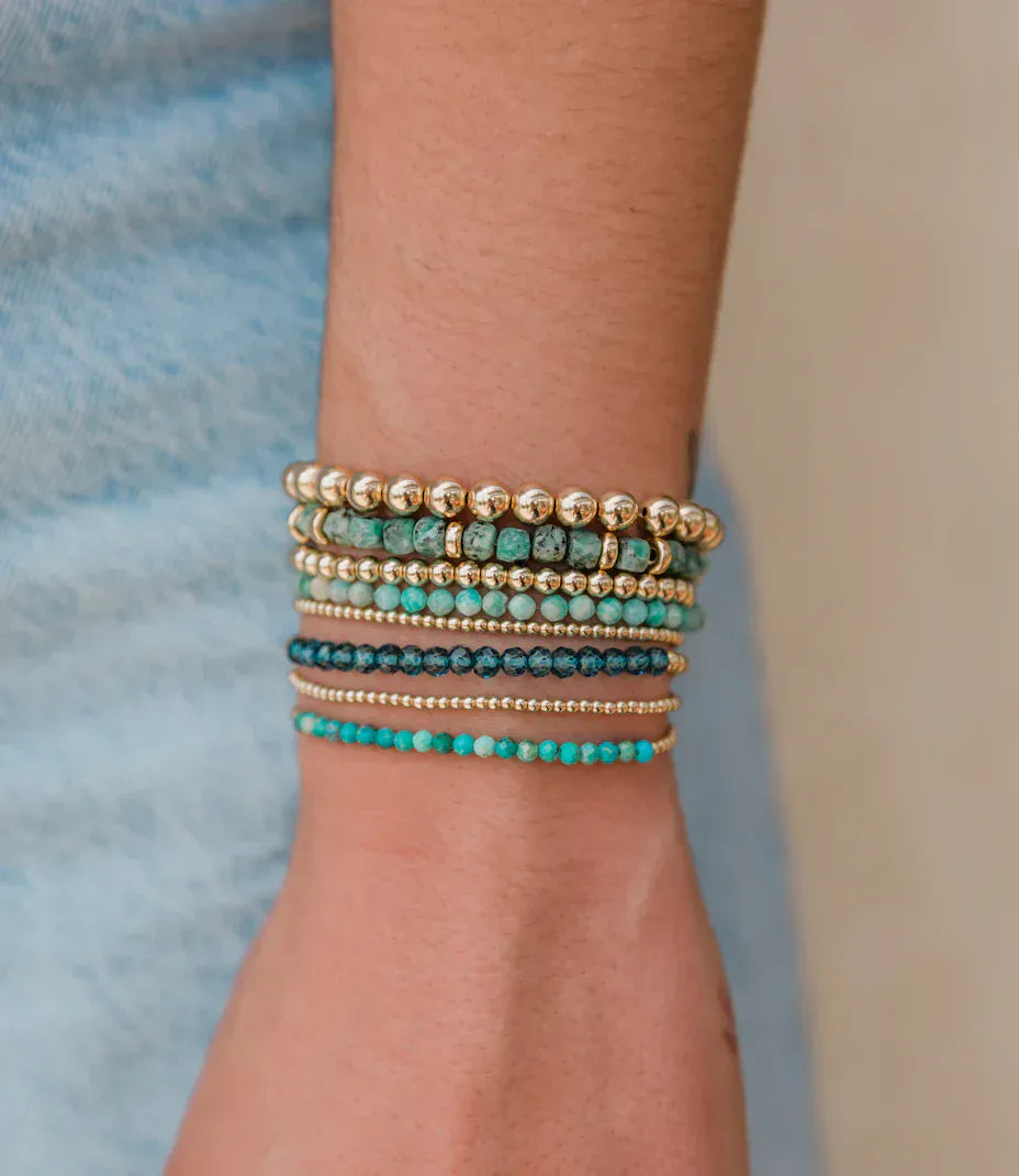 Karen Lazar BRACELETS Mixed Turquoise Beaded Layering Bracelet