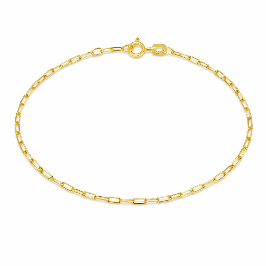 Curated Los Angeles BRACELETS Paper Clip Link Yellow Gold Chain Bracelet