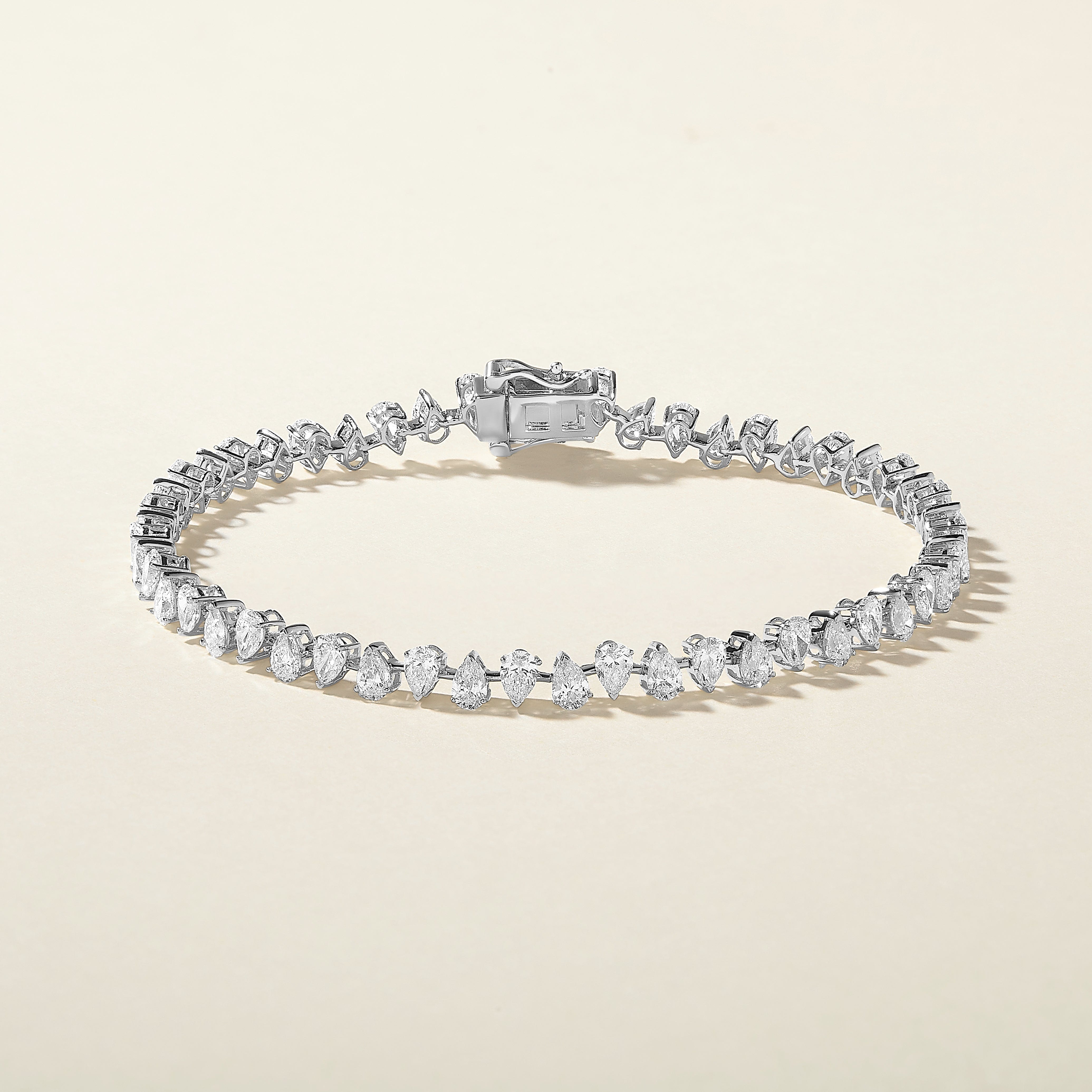 CLA BRACELETS Pear Diamond Yellow Gold Tennis Bracelet