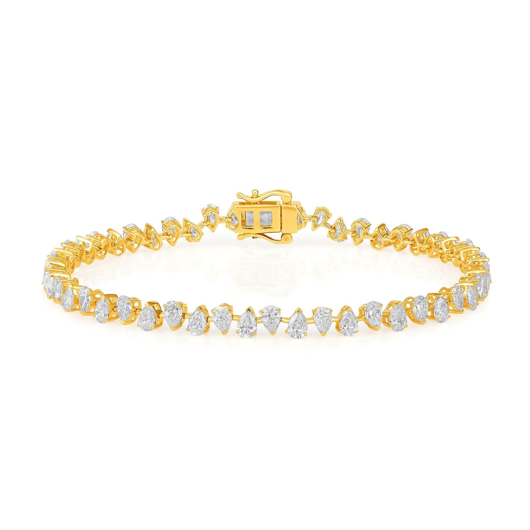 CLA BRACELETS Pear Diamond Yellow Gold Tennis Bracelet