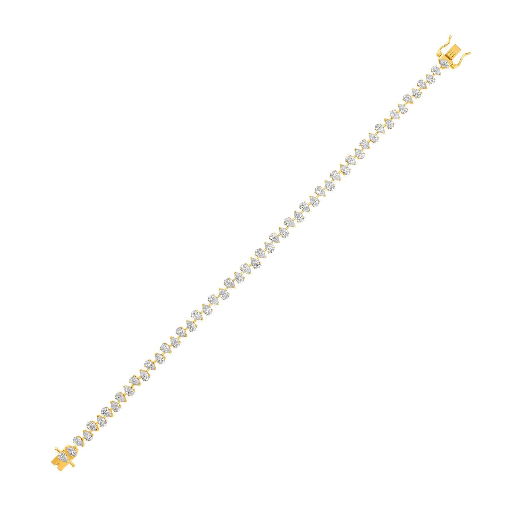 CLA BRACELETS Pear Diamond Yellow Gold Tennis Bracelet